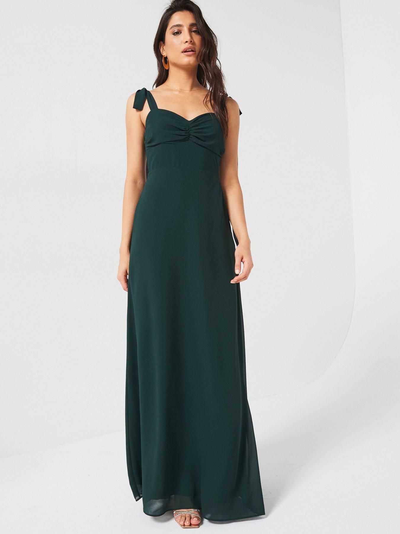 Preorder 6-8 week emerald green chiffon poetry two piece main image 0