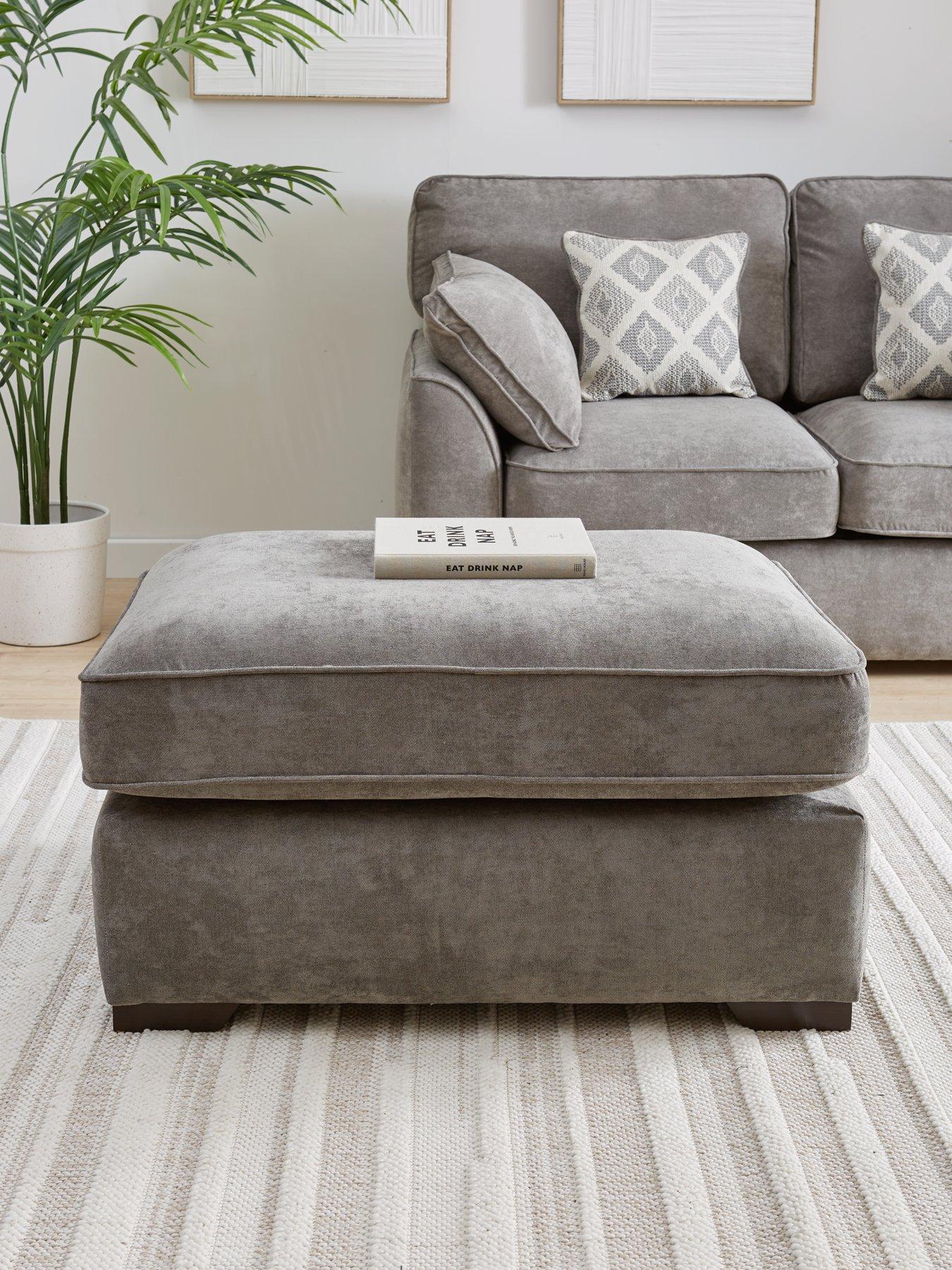 The Very Collection Cesena Fabric Large Footstool - Made to Order in the UK - FSC® Certified