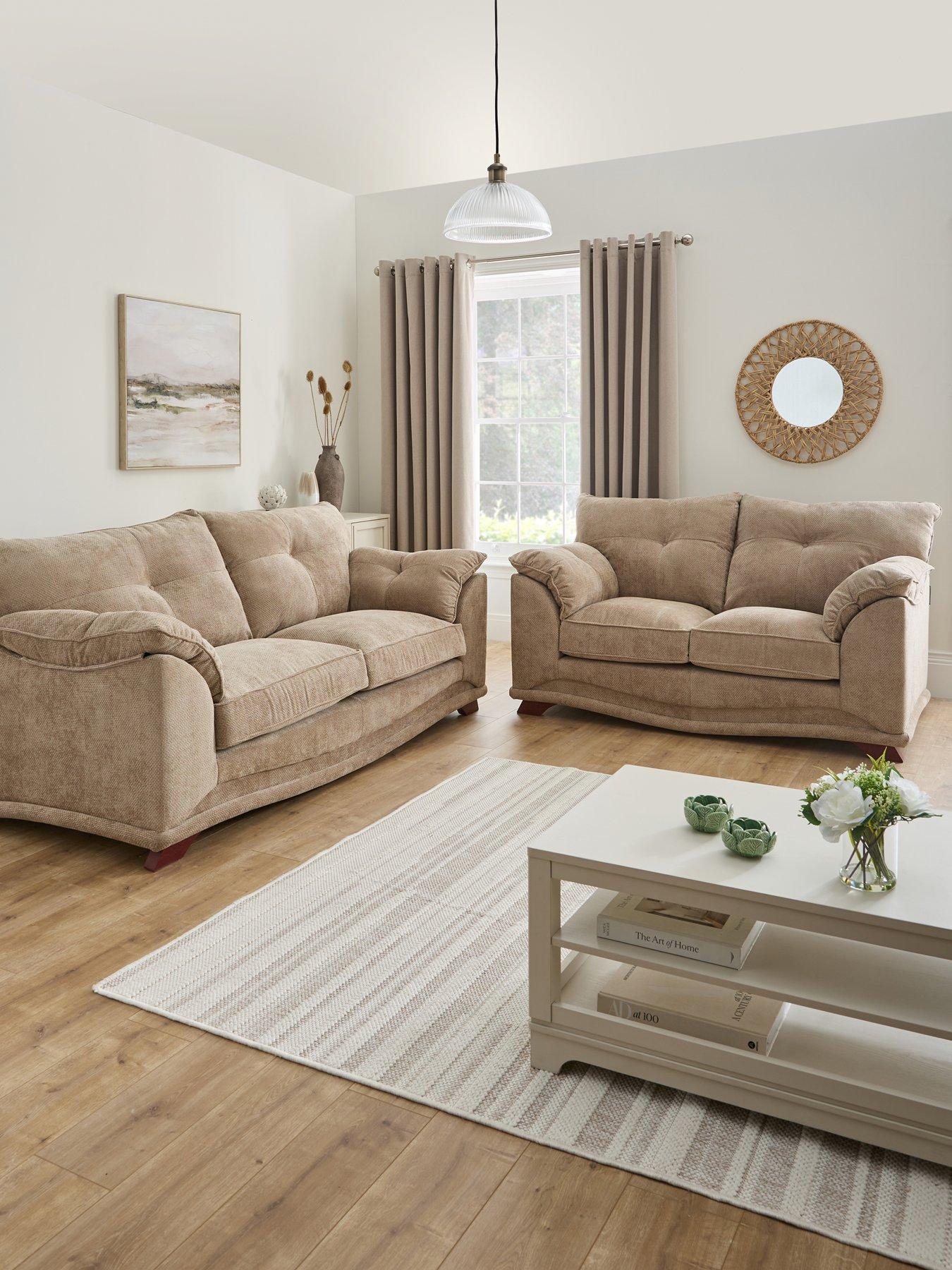 Product photograph of Very Home Evissa 3 2 Fabric Sofas from very.co.uk