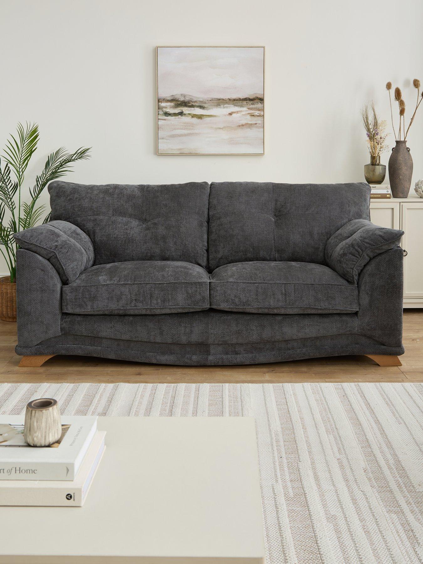 undefined Evissa 3 Seater Fabric Sofa