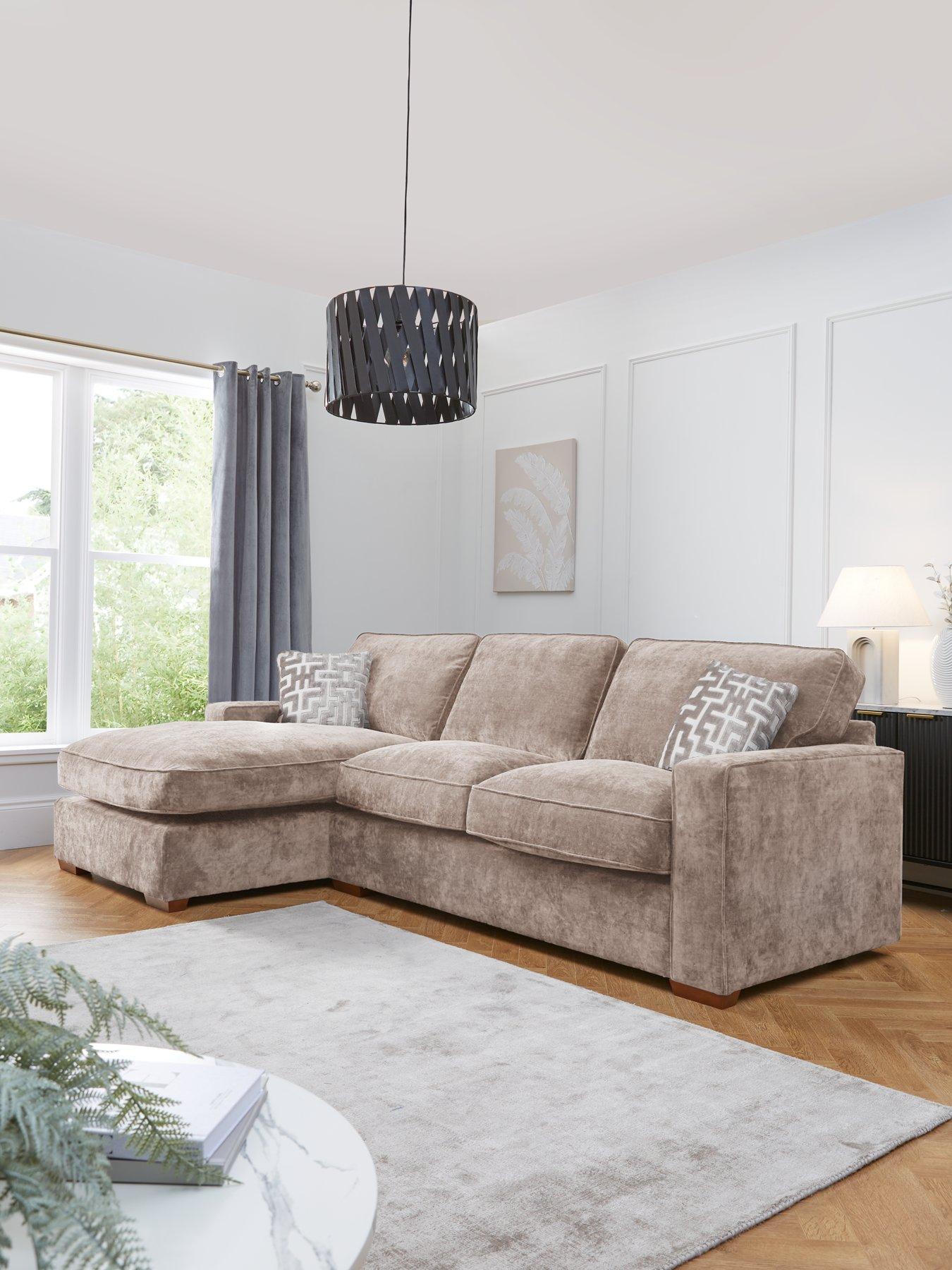 The Very Collection Monaco Left Hand 3 Seater Fabric Chaise Sofa - Made to Order in the UK - FSC® Certified