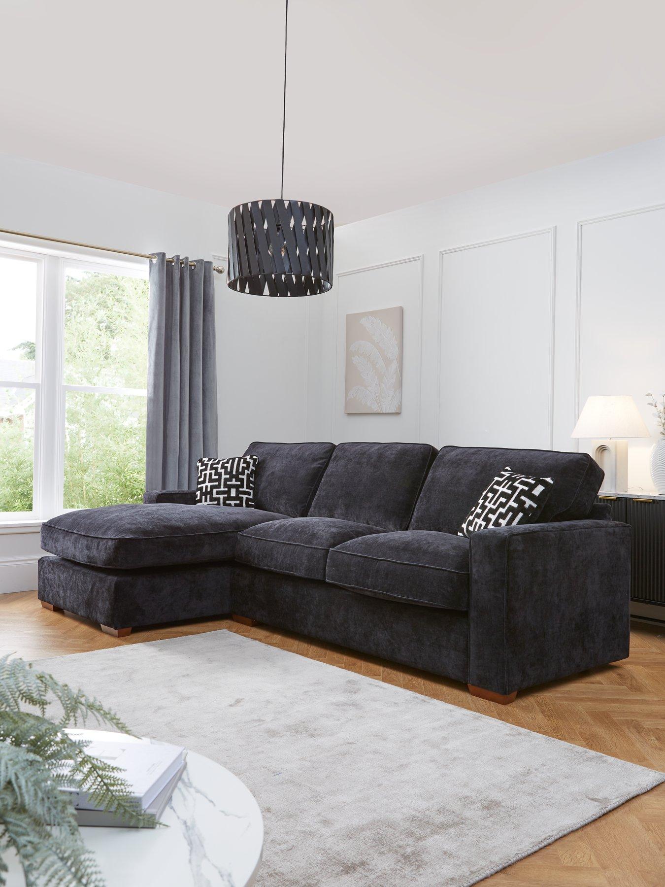 Product photograph of Very Home Monaco L H 3 Seater Fabric Chaise from very.co.uk