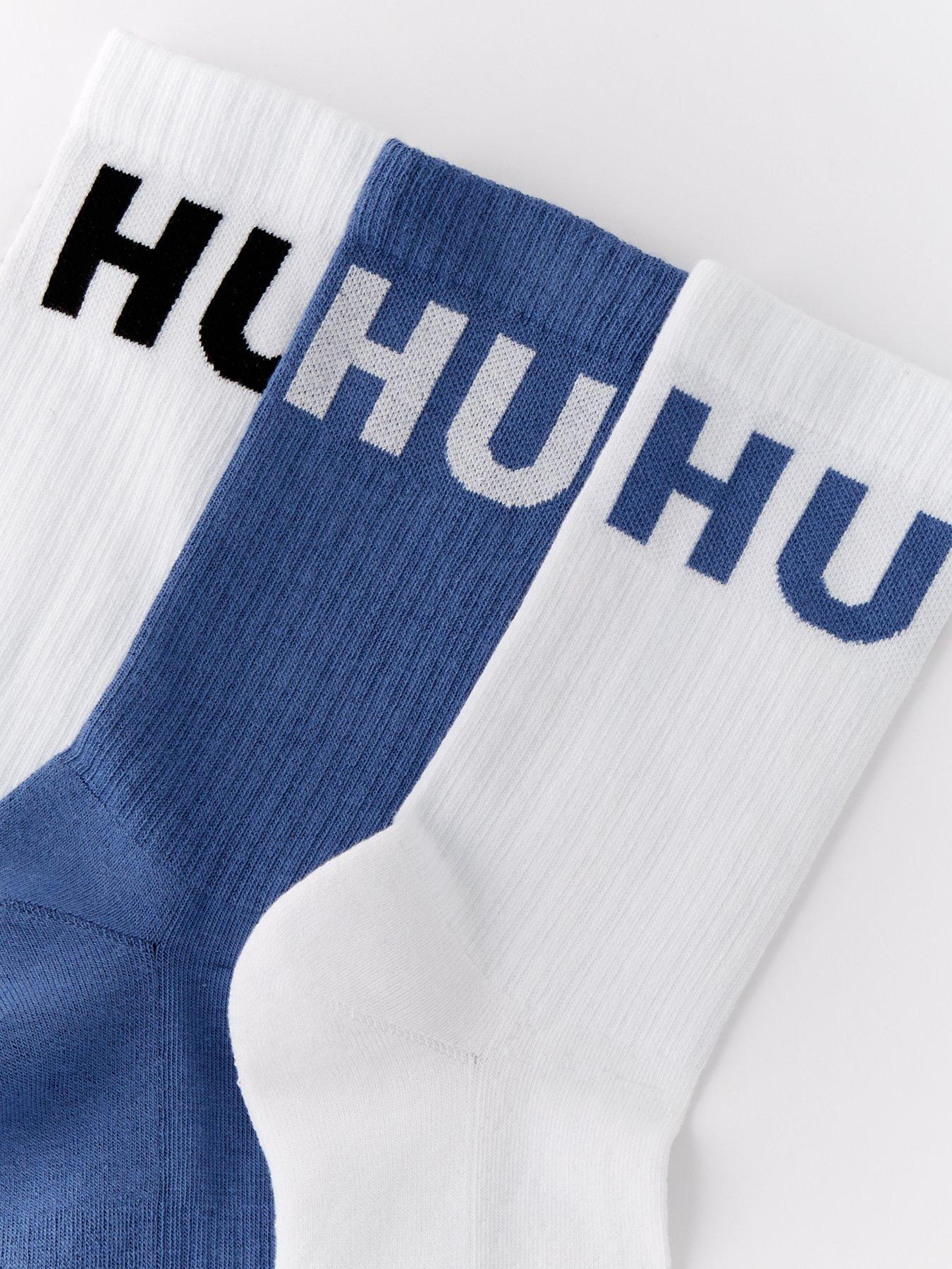 Image 3 of 3 of HUGO 3 Pack Qs Iconic Logo Crew Socks - Multi