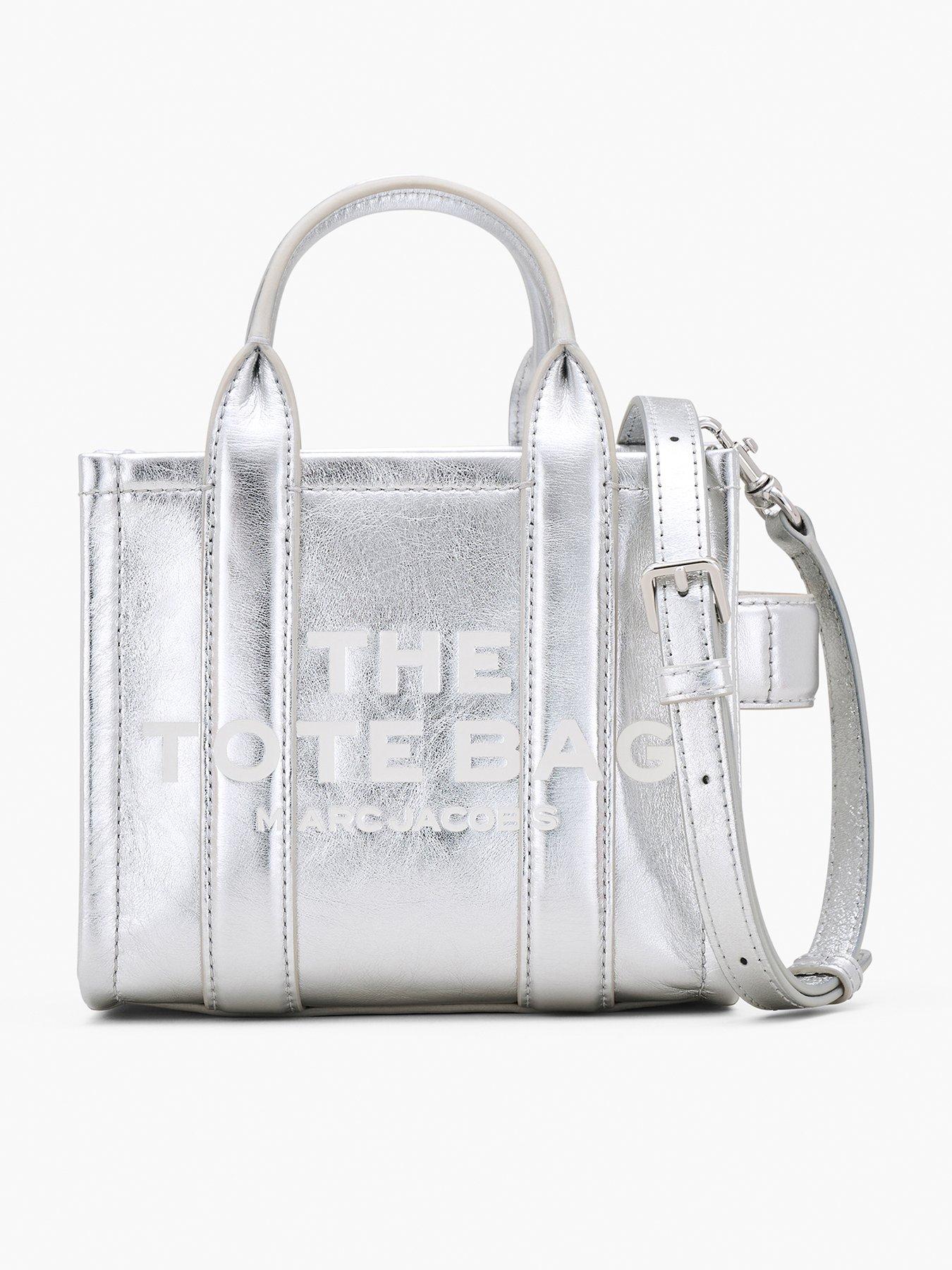 undefined The Crossbody Tote - Metallic Silver