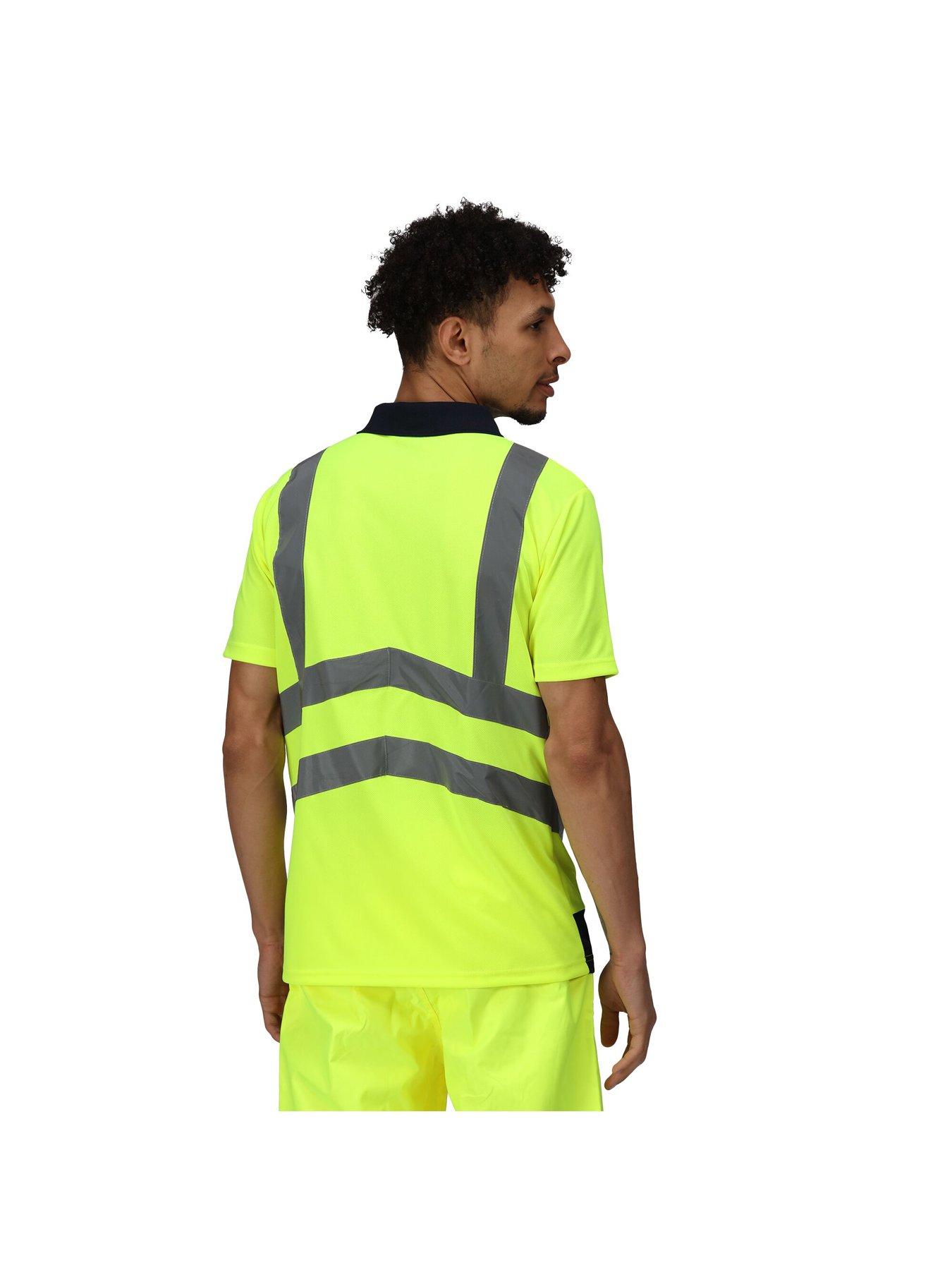 Image 2 of 6 of Regatta Professional Workwear Hivis Pro Polo T-shirt -yellow/navy