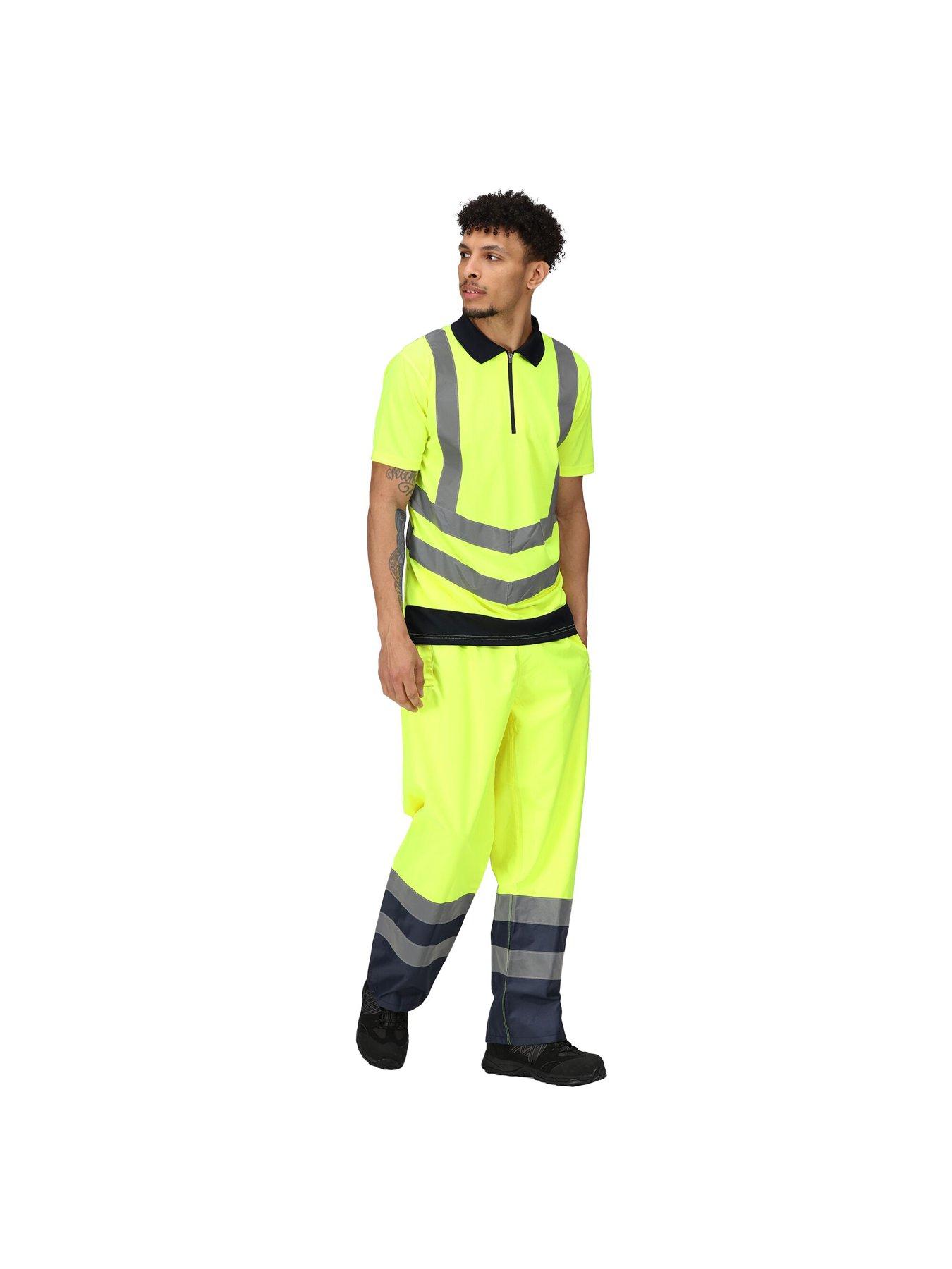 Image 3 of 6 of Regatta Professional Workwear Hivis Pro Polo T-shirt -yellow/navy