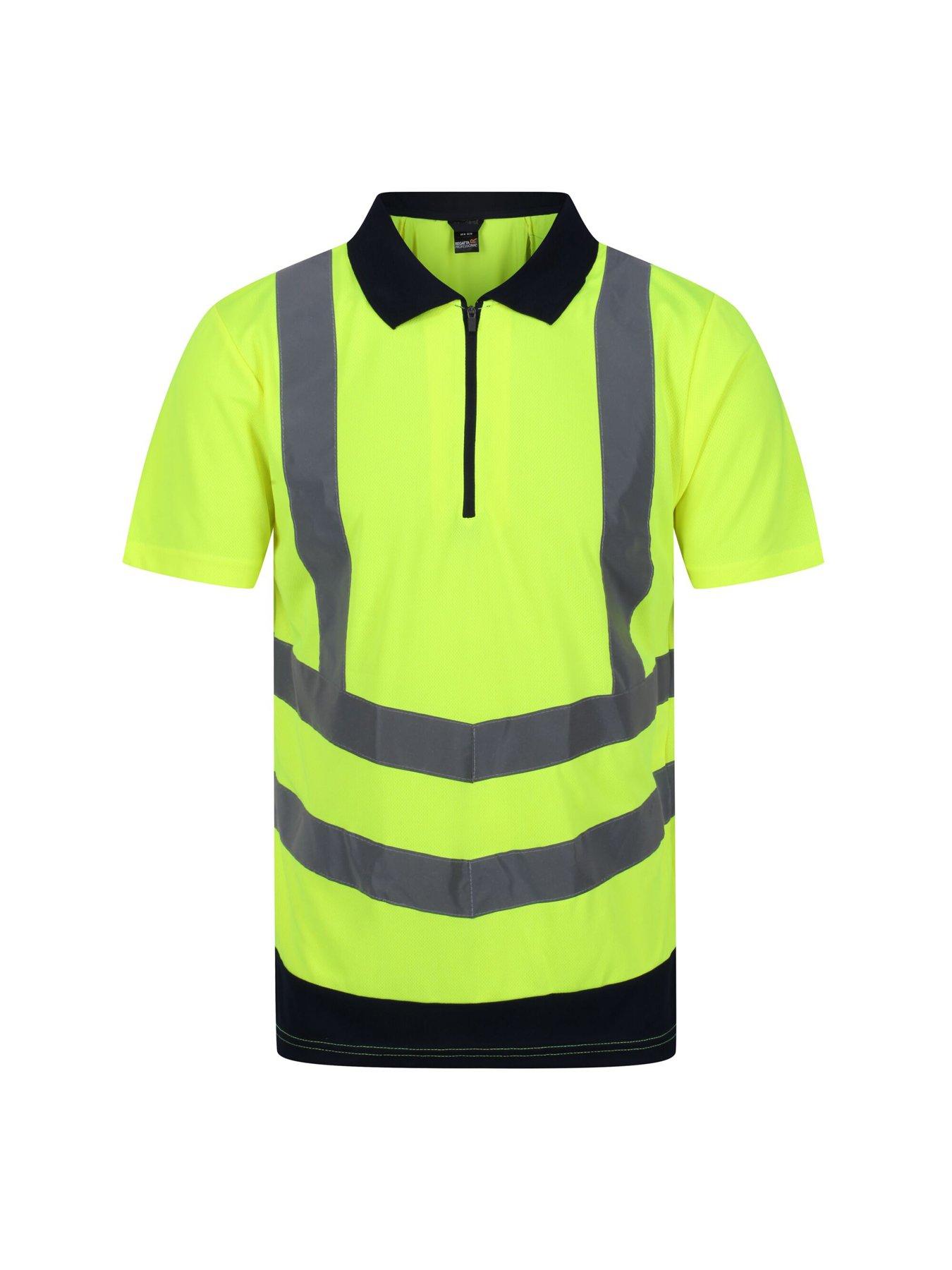 Image 5 of 6 of Regatta Professional Workwear Hivis Pro Polo T-shirt -yellow/navy
