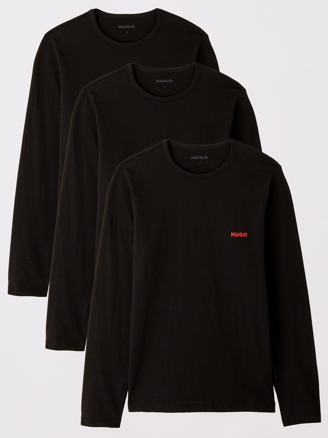 undefined 3 Pack Regular Fit Long Sleeve T-Shirt - Black