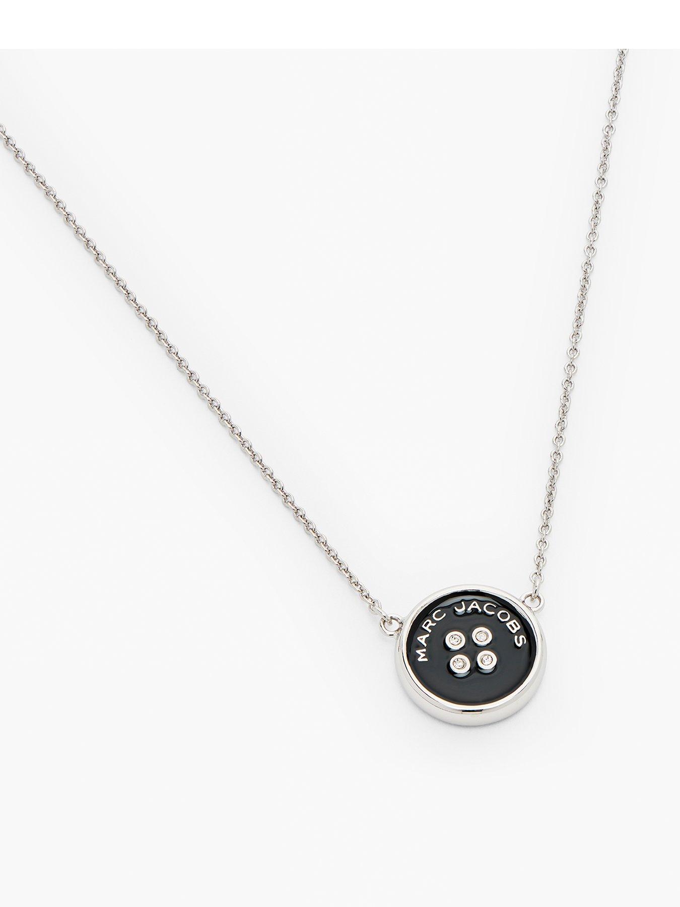 Image 1 of 5 of MARC JACOBS Button Pendant Necklace - Silver/Black