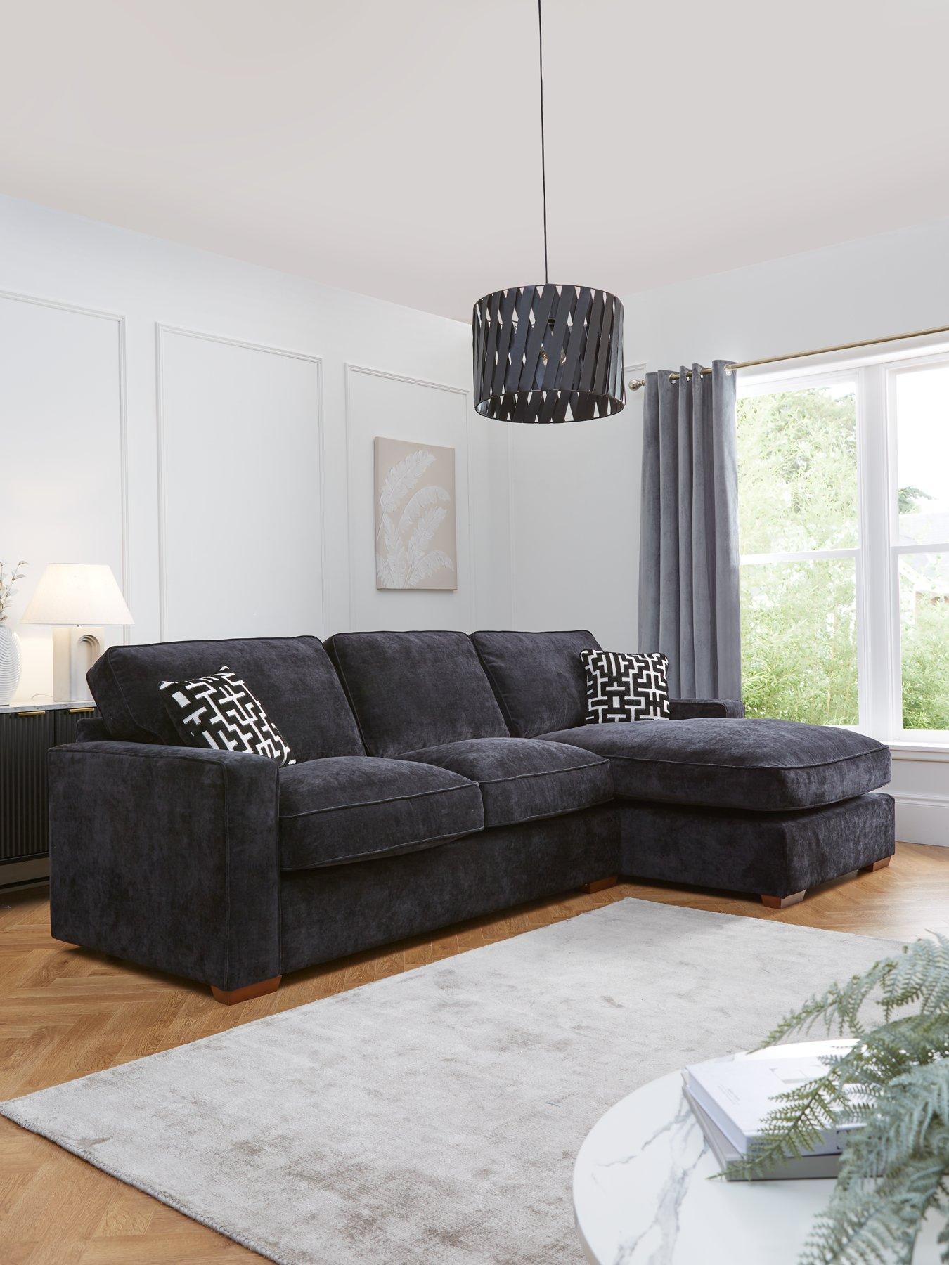 Very Home Monaco Right Hand 3 Seater Fabric Chaise Sofa - Made to Order in the UK