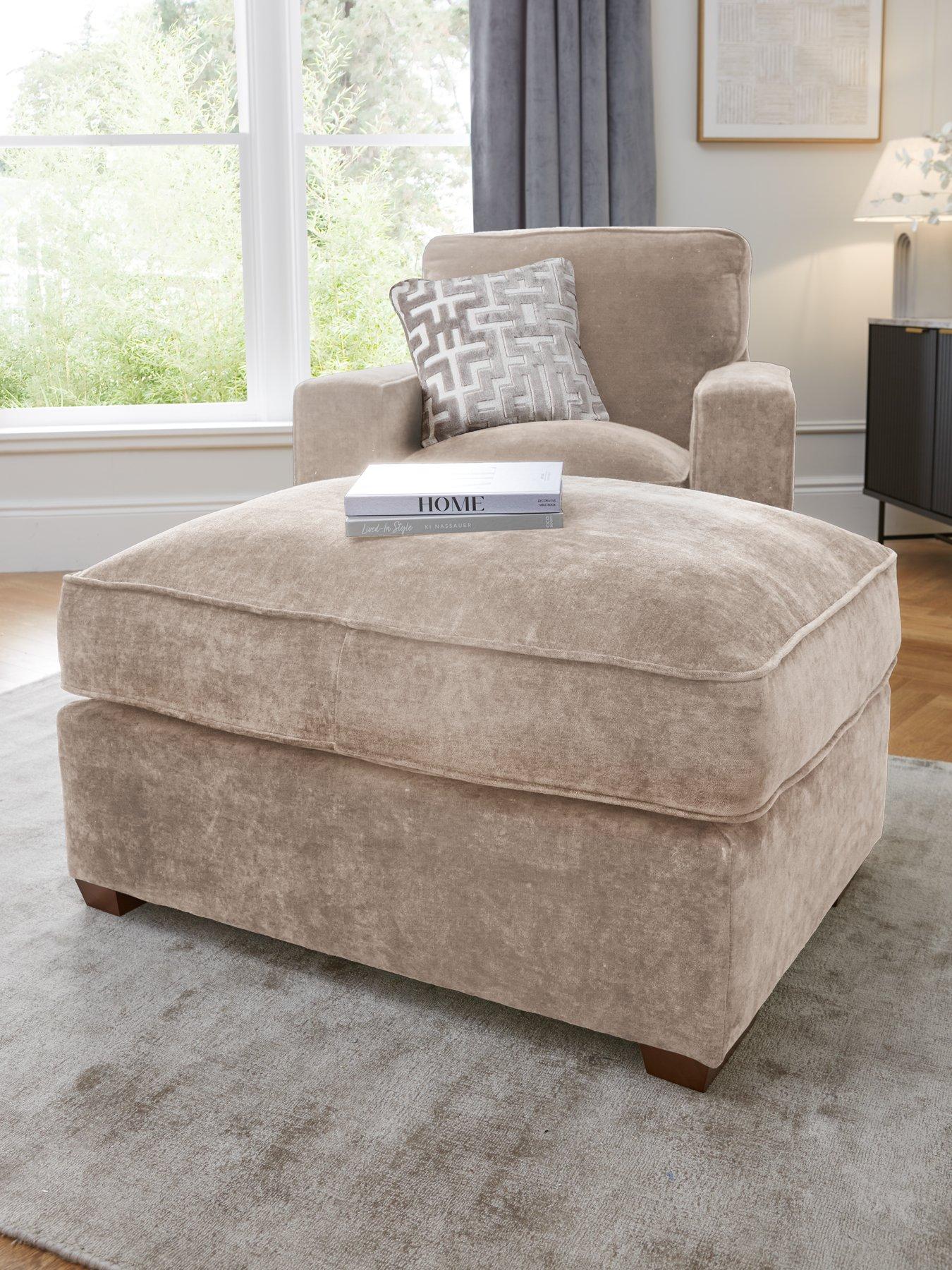 Very Home Monaco Large Fabric Footstool - Made to Order in the UK