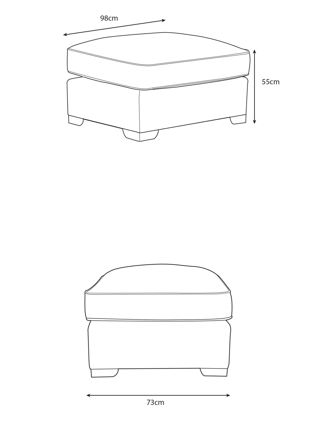 Image 5 of 5 of The Very Collection Monaco Large Fabric Footstool&nbsp;- Made to Order in the UK - FSC&reg; Certified