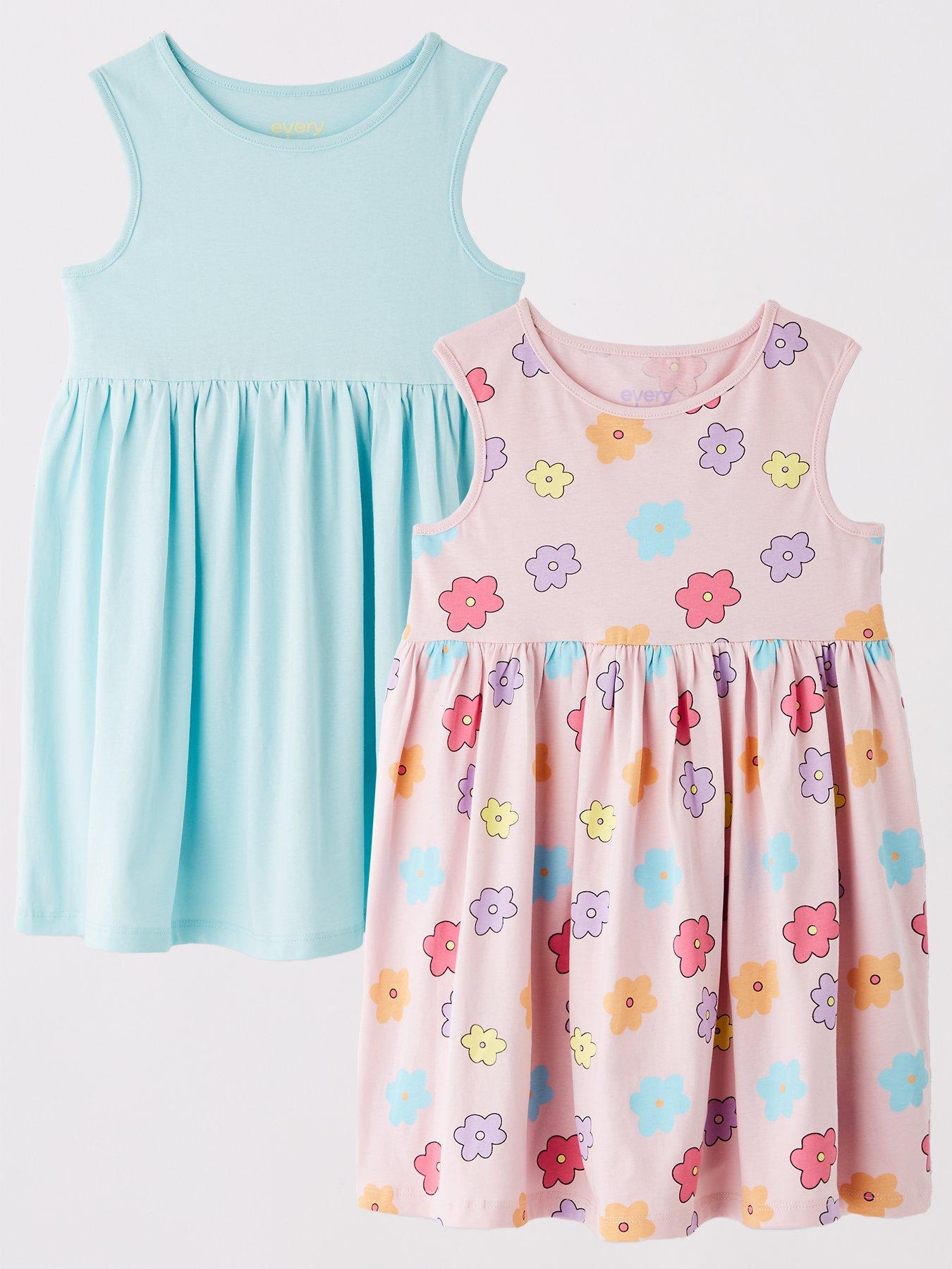 undefined Girls 2 Pack Flower Print Sleeveless Dresses - Multi