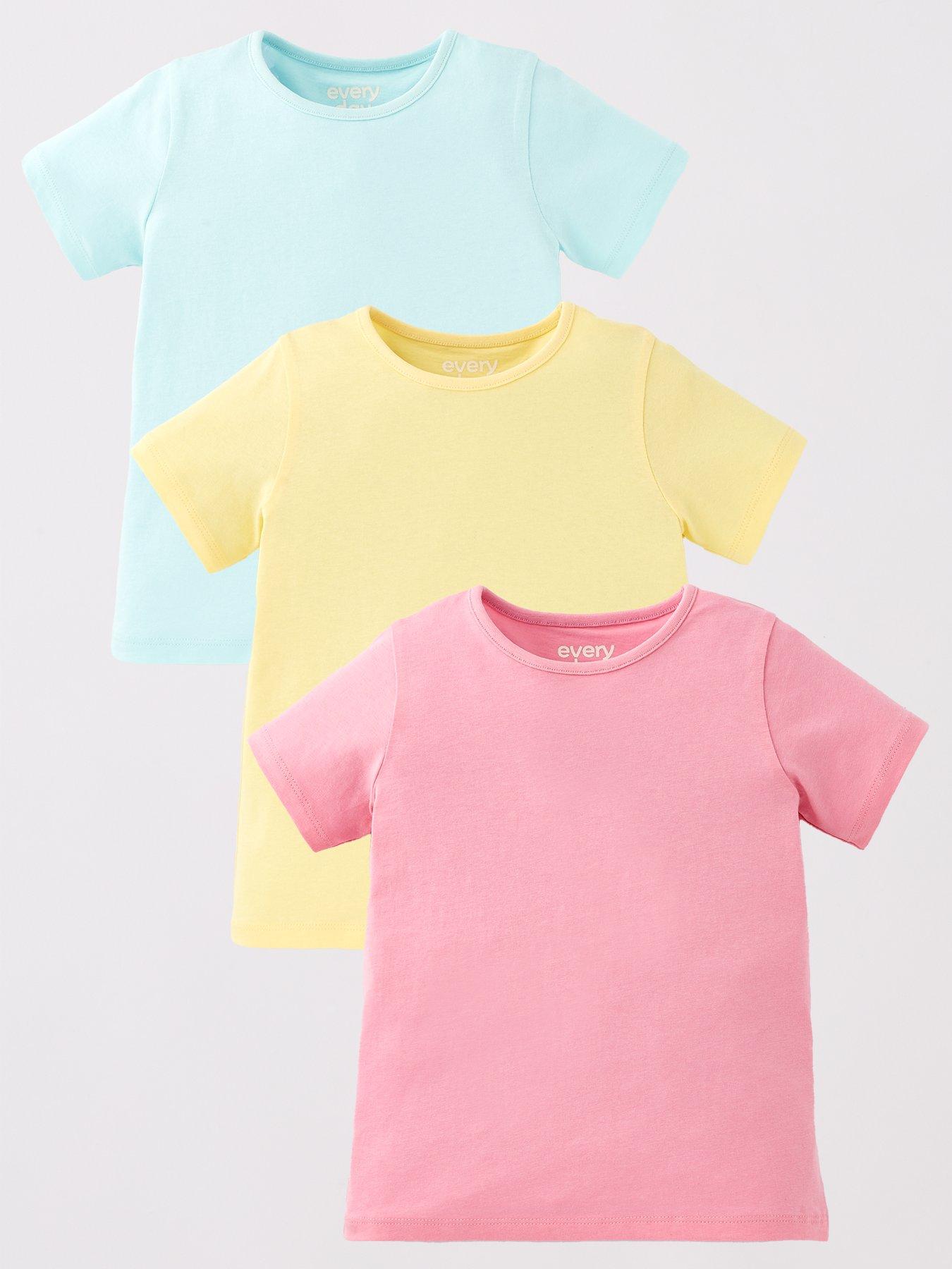 undefined Girls 3 Pack Short Sleeve T-Shirts - Multi