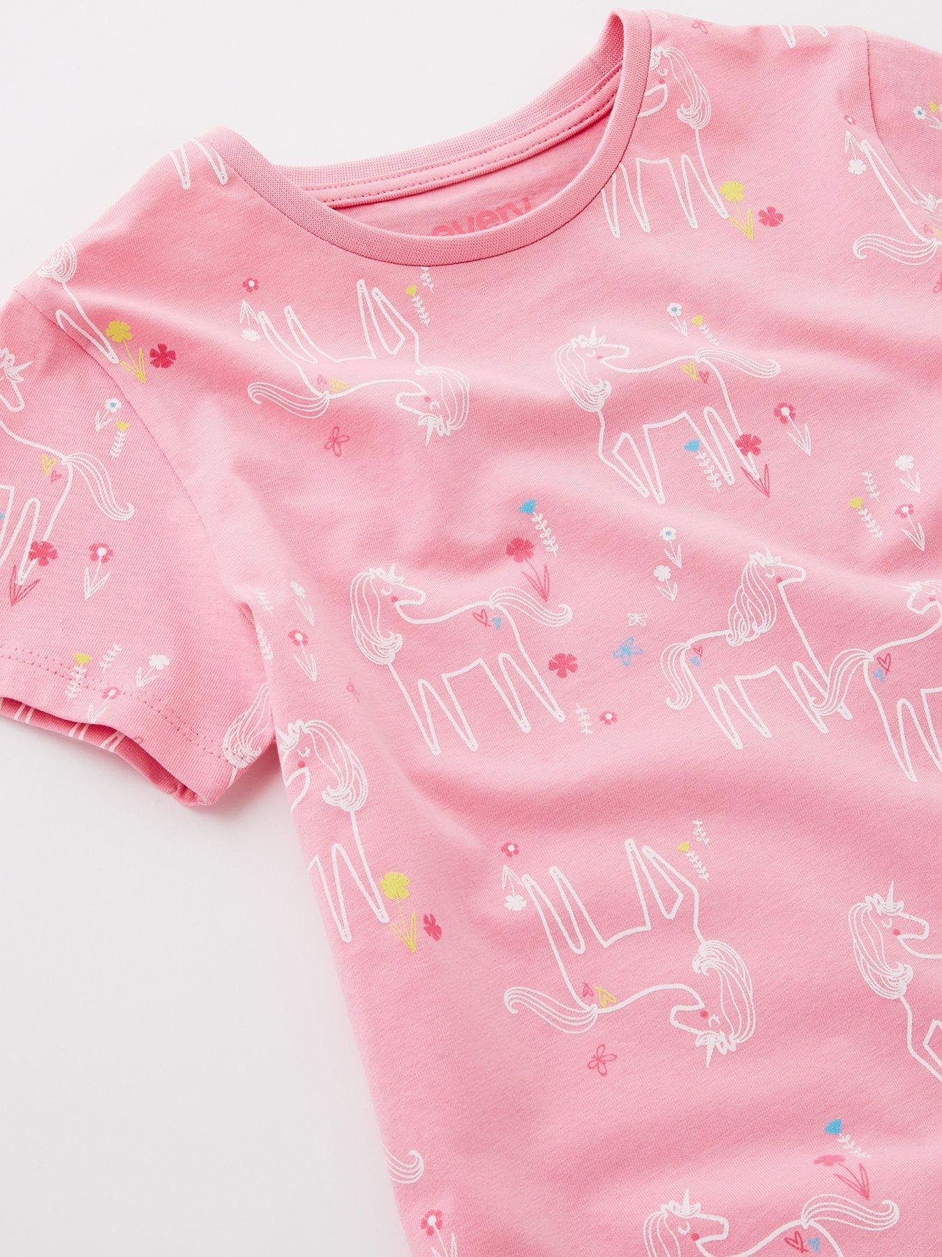 Image 3 of 4 of Everyday Girls Unicorn Short Pyjama Set - Multi
