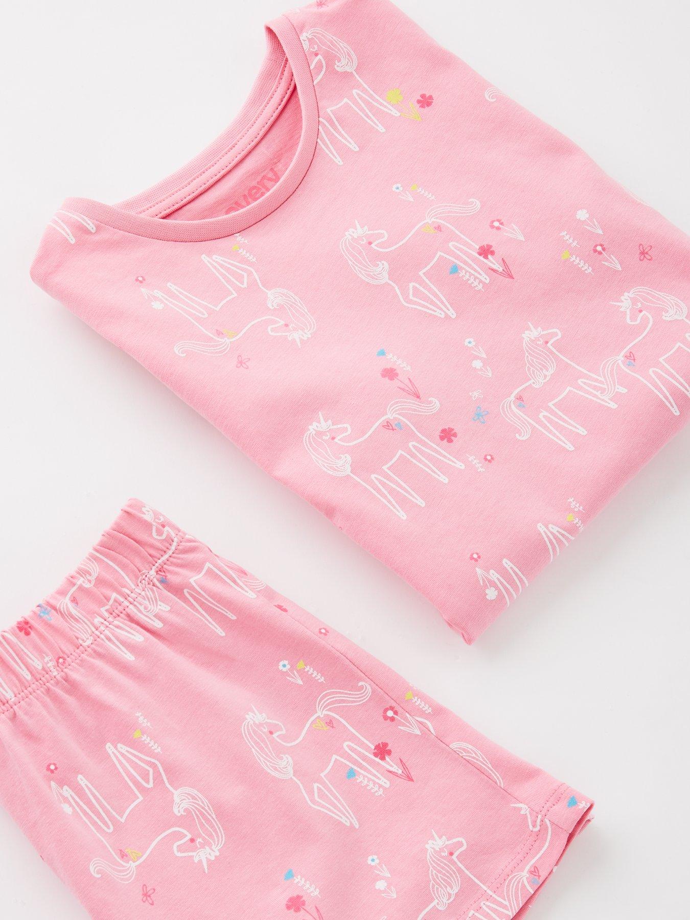 Image 4 of 4 of Everyday Girls Unicorn Short Pyjama Set - Multi