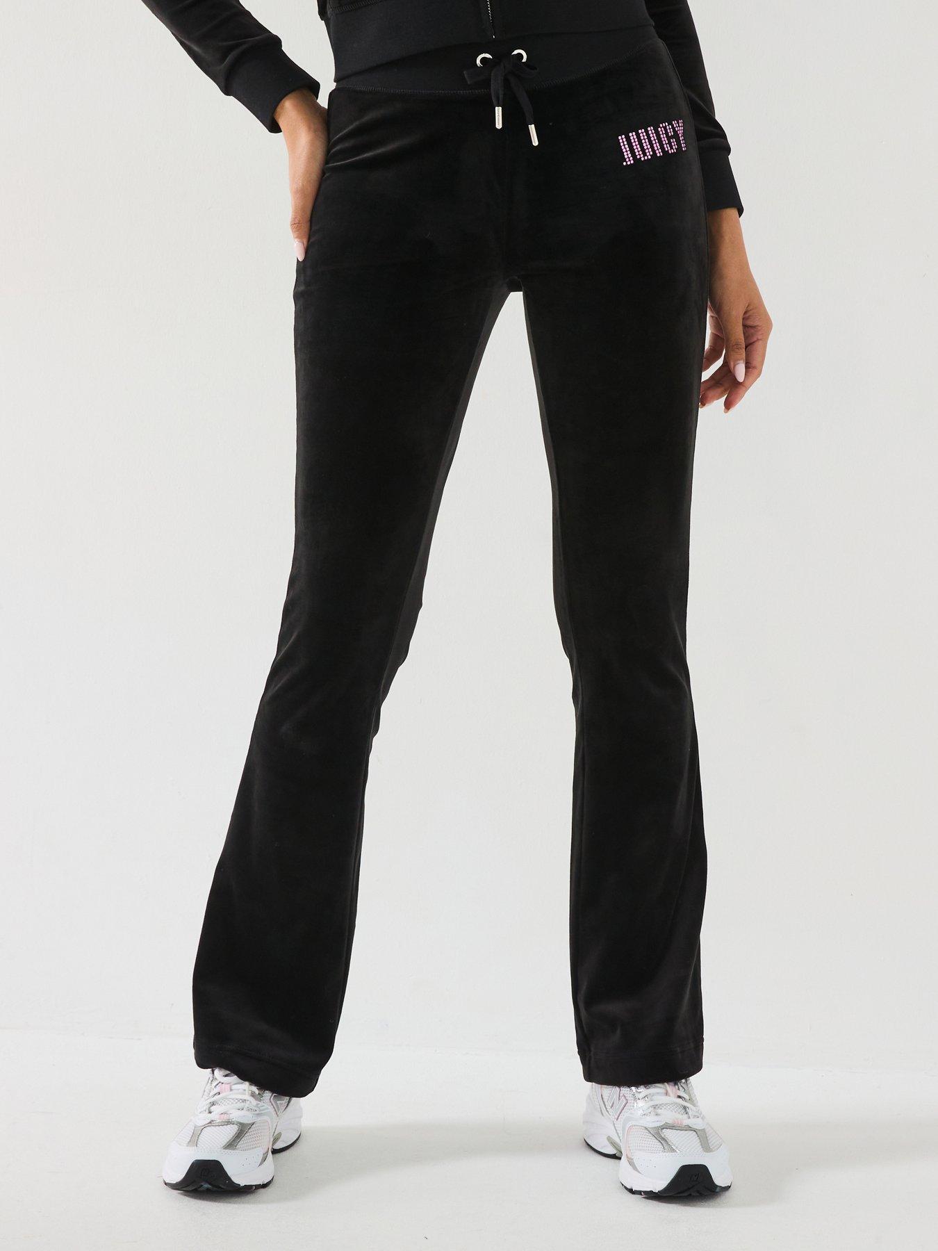 Image of Juicy Couture Impact Lisa Low Rise Diamante Joggers - Black