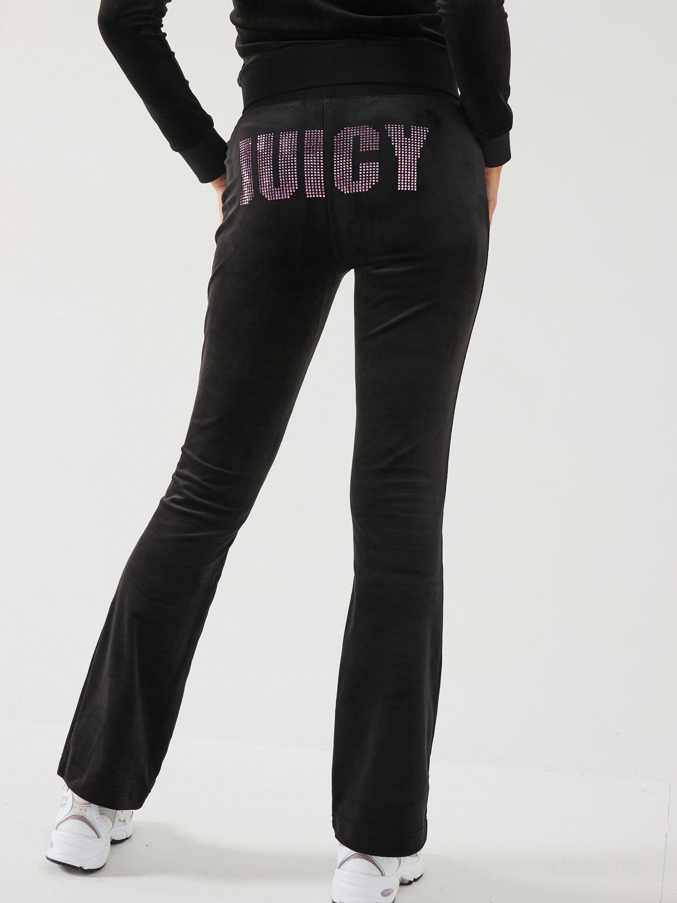 Image 2 of 5 of Juicy Couture Impact Lisa Low Rise Diamante Joggers - Black