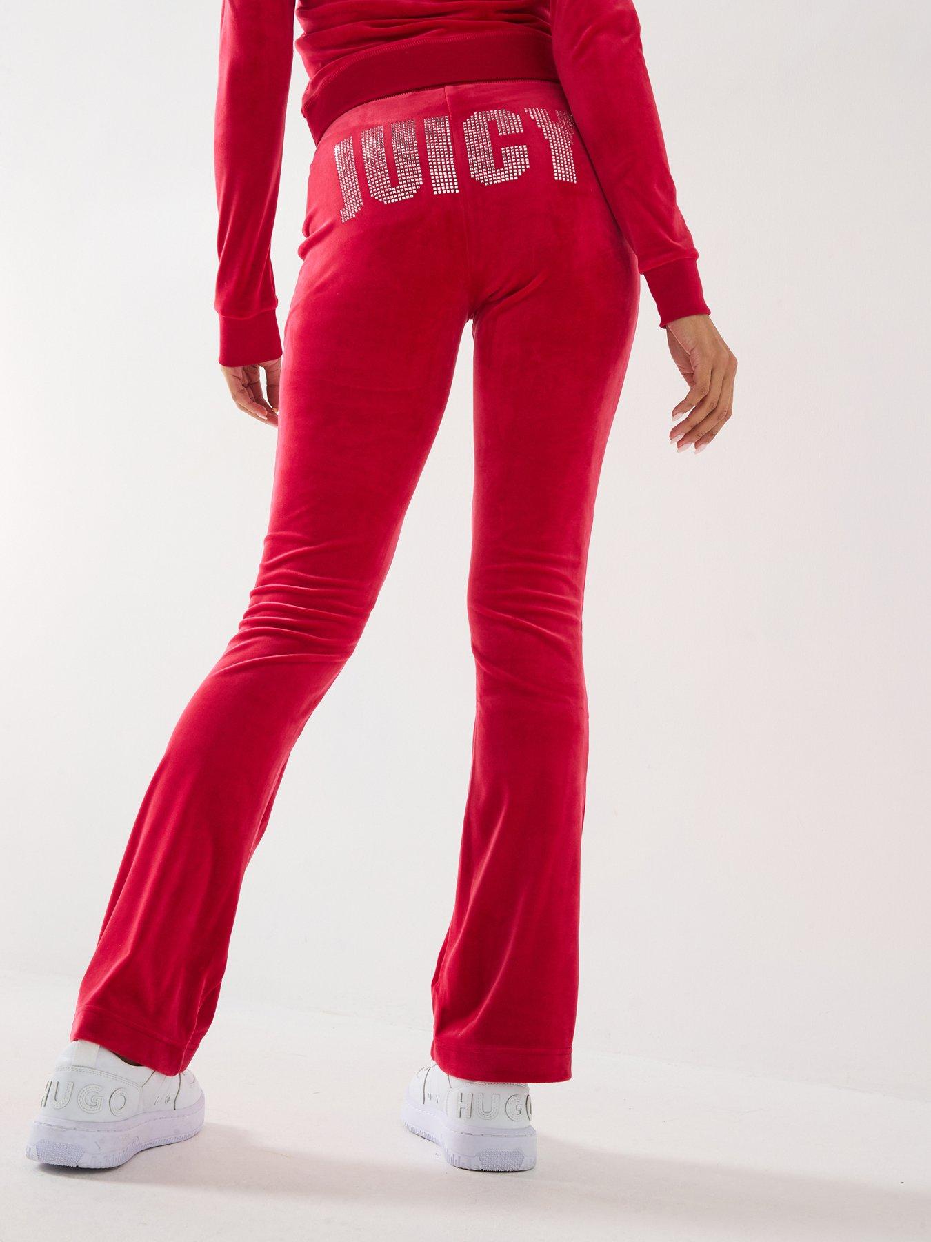 Juicy Couture Impact Lisa Low Rise Diamante Joggers - Red