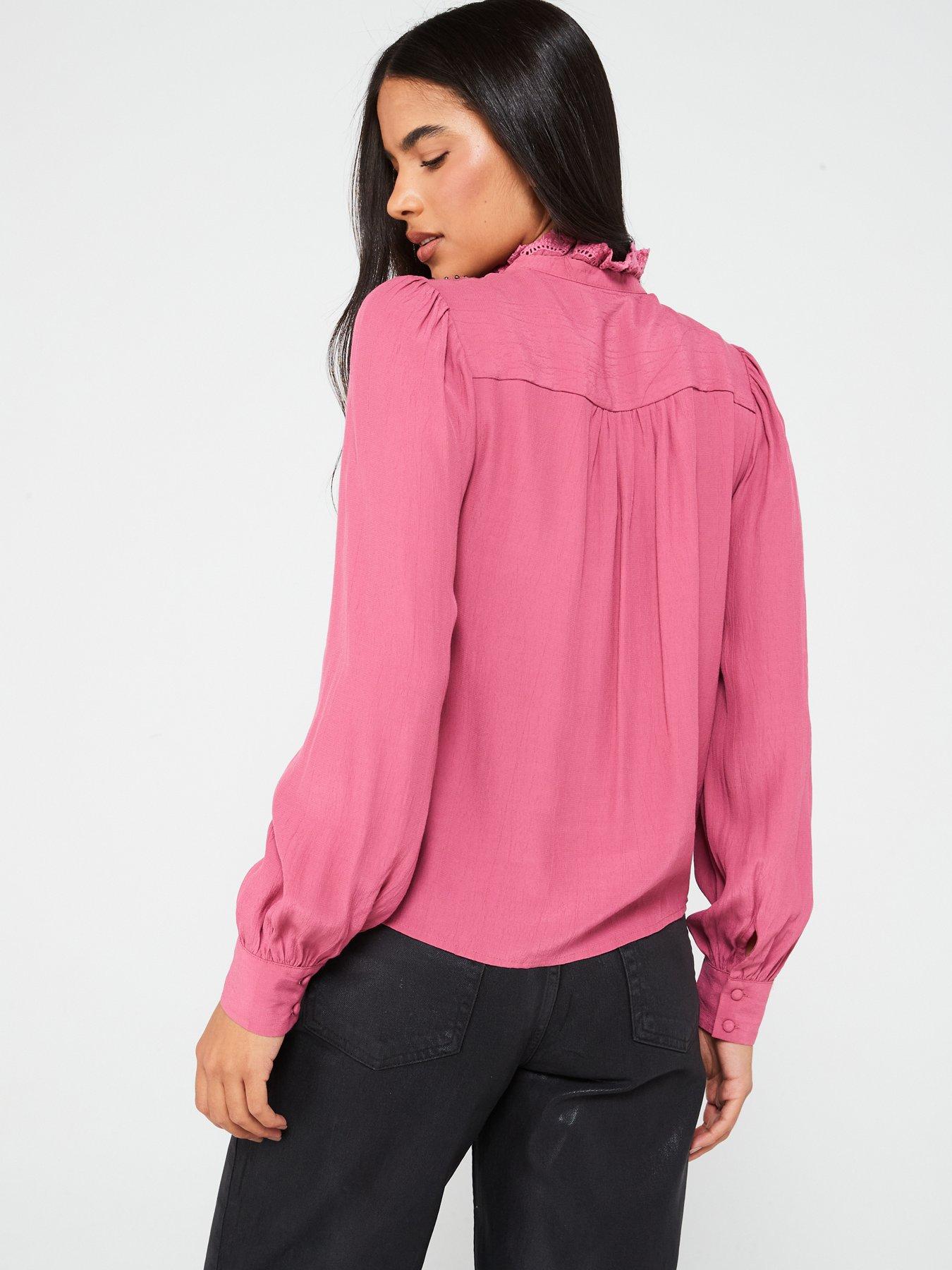 Image 2 of 4 of JDY Frill Detail Blouse - Pink