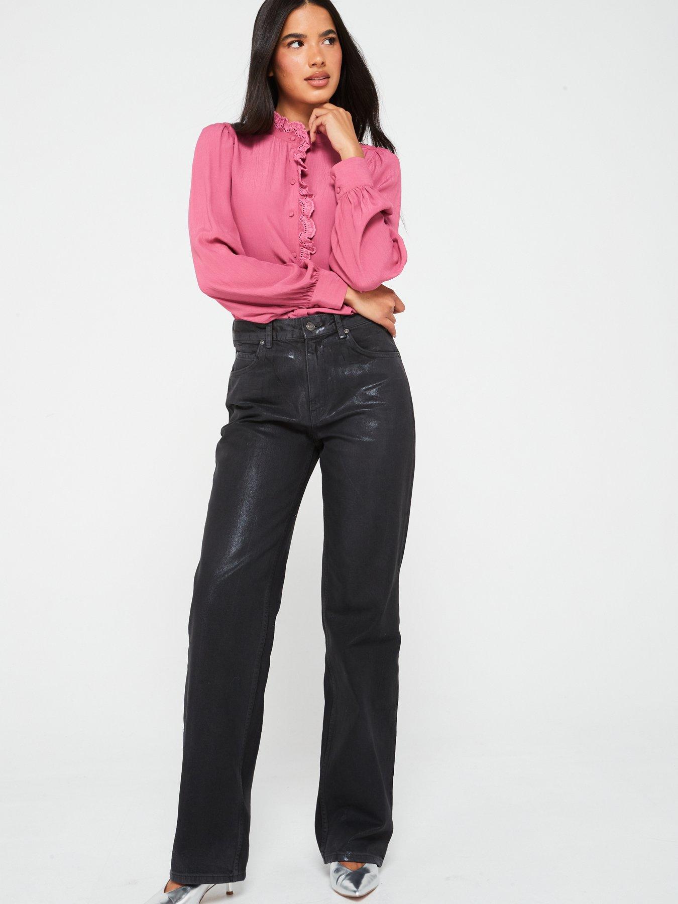 Image 3 of 4 of JDY Frill Detail Blouse - Pink
