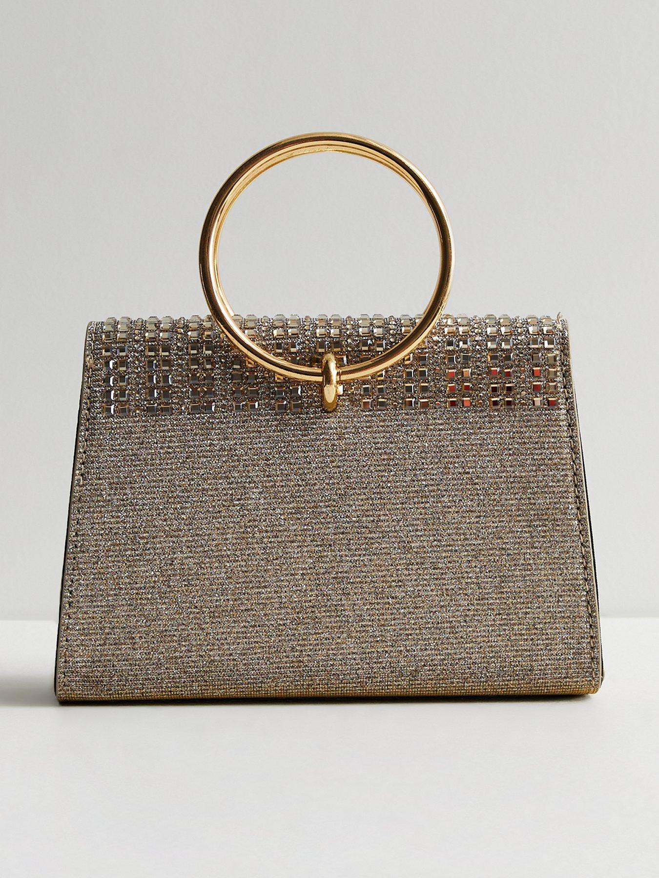 New Look Gold Embellished Grab Handle Bag Very