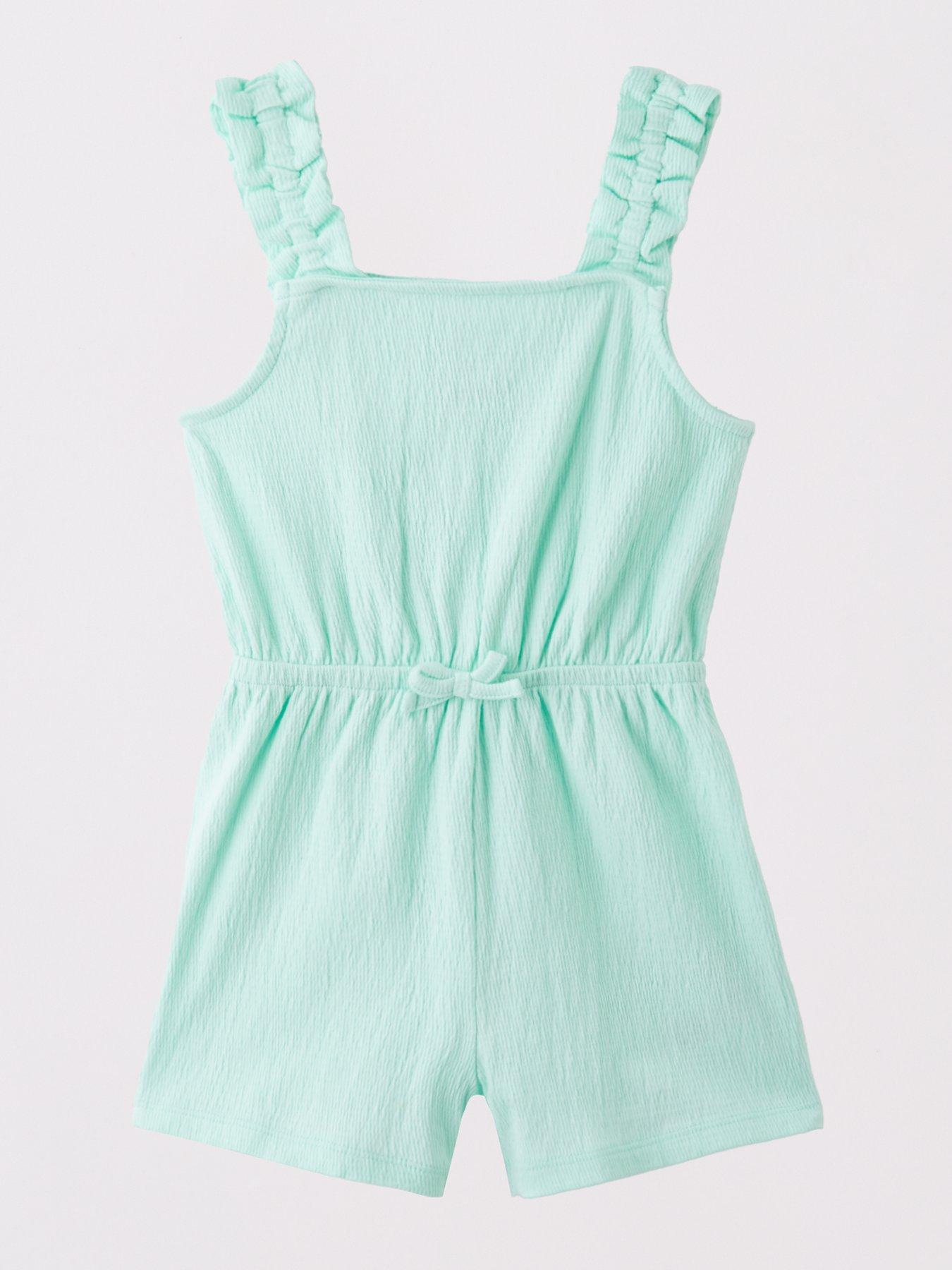 Image 3 of 5 of Mini V by Very Girls 2 Pack Floral Crinkle Jersey Playsuits - Multi