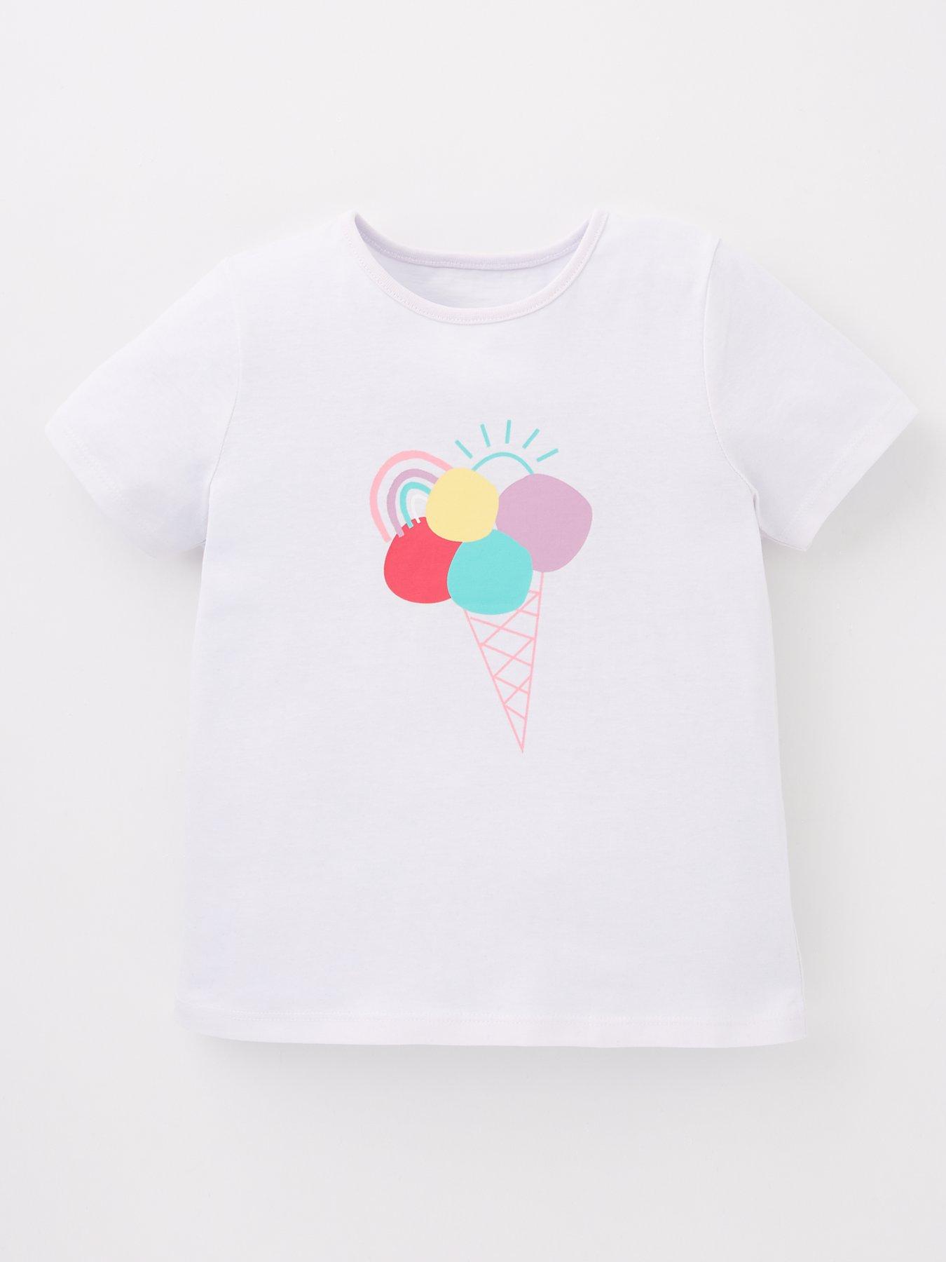 undefined Girls Short Sleeve Ice Cream T-Shirt - Purple