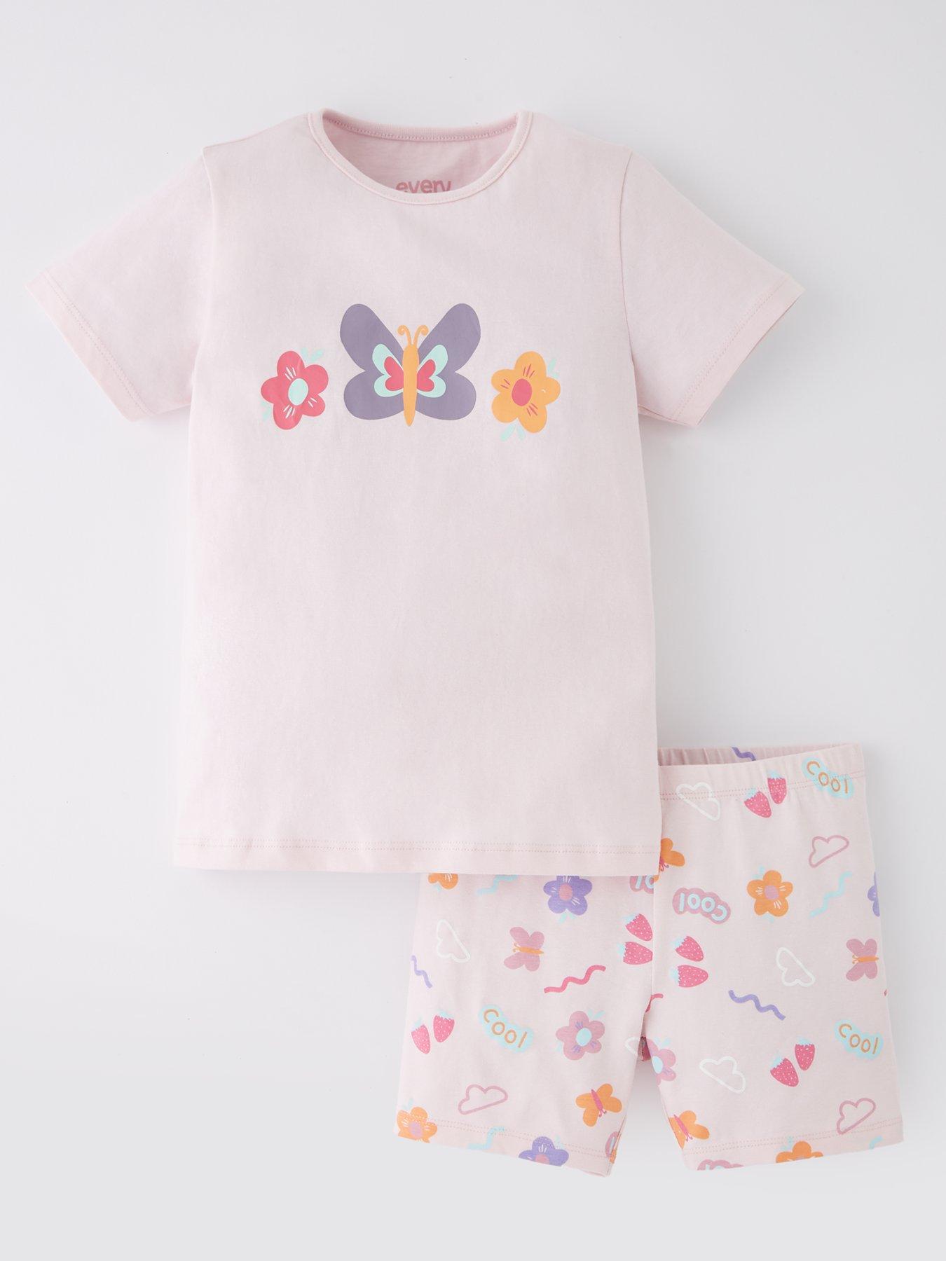 Image of Everyday Girls Graphic T-shirt And Cycling Short Set - Multi
