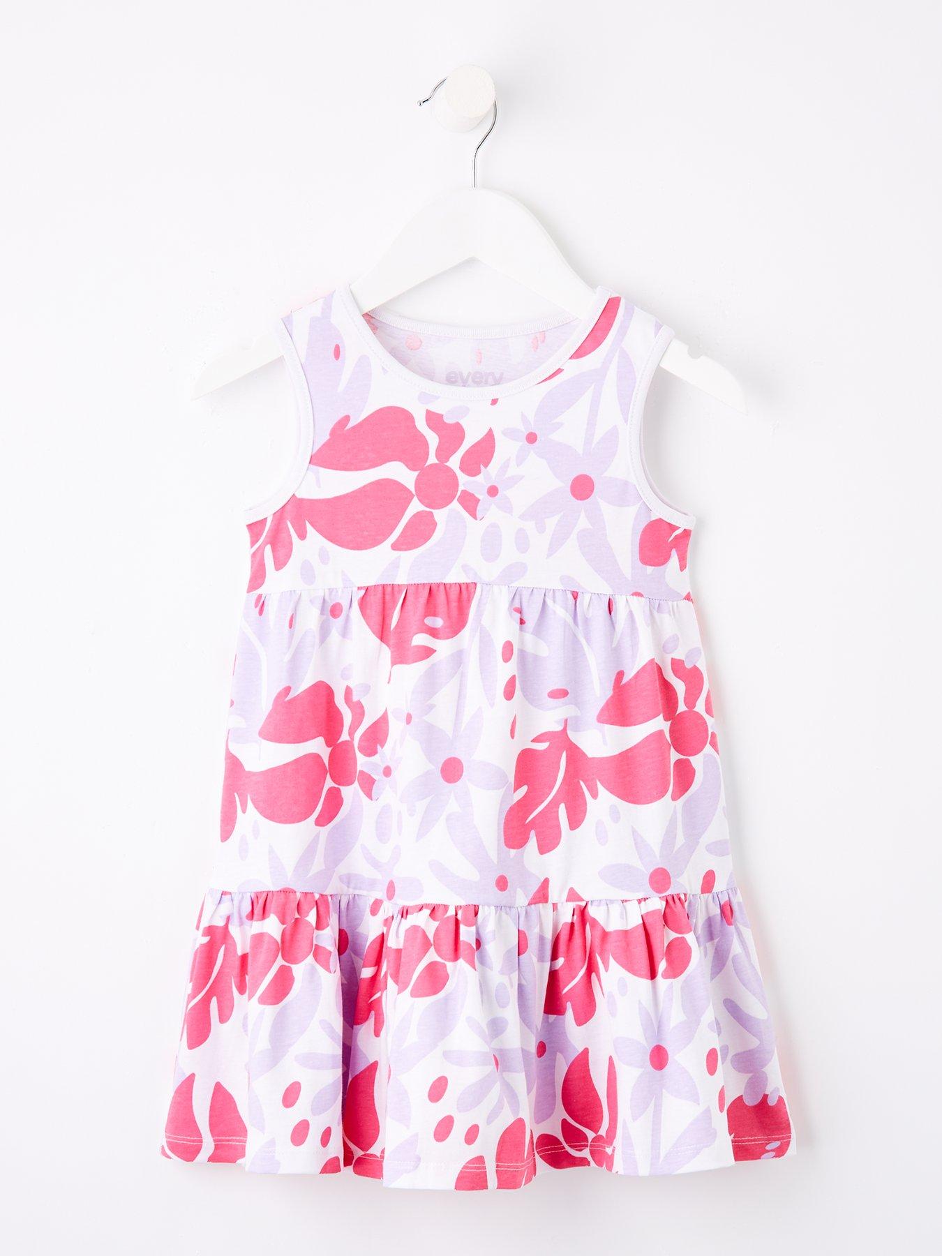 undefined Girls Hibisicus Print Sleeveless Dress - Multi
