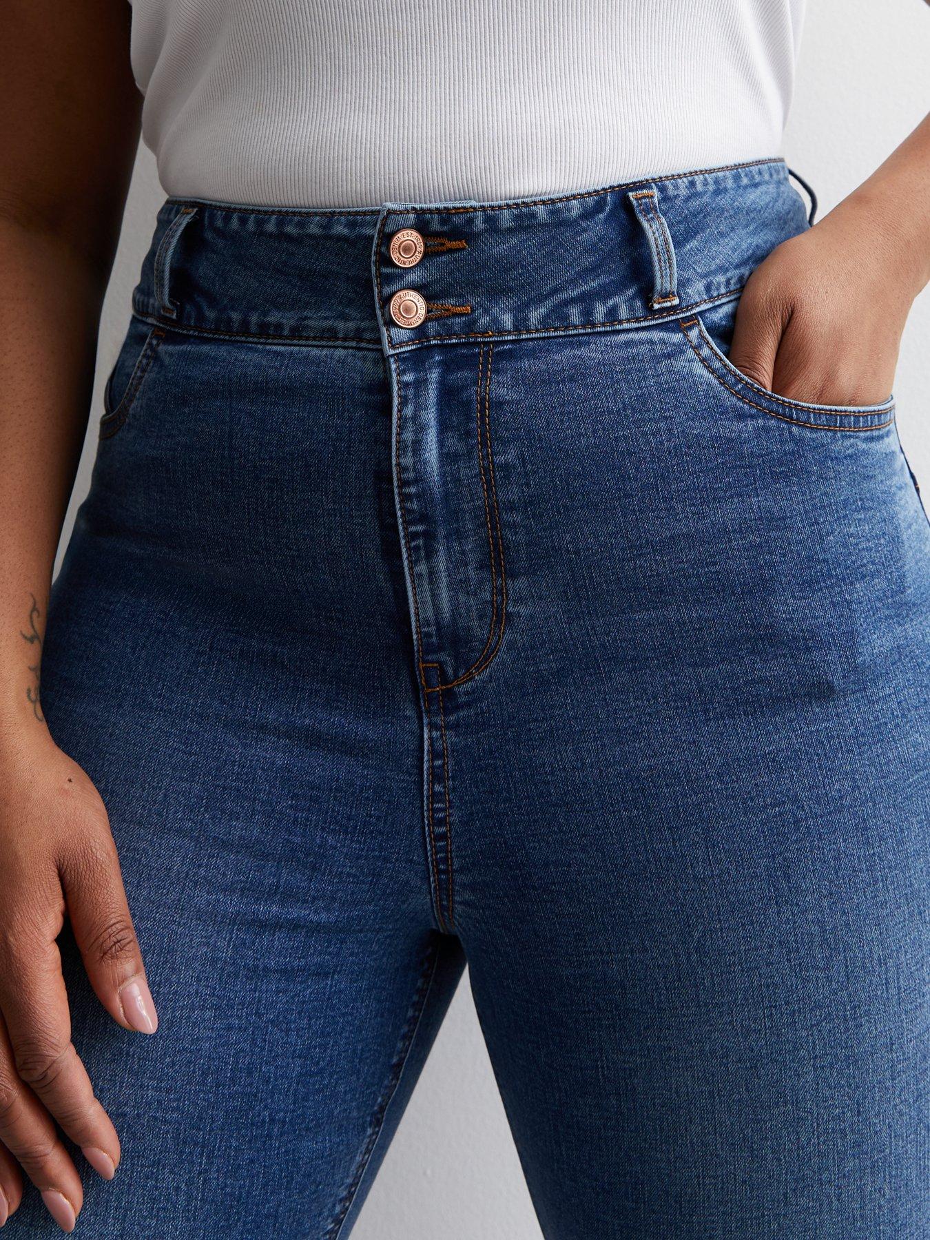 Image 5 of 5 of New Look Curves Lift &amp; Shape High Waist Yazmin Skinny Jeans - Blue