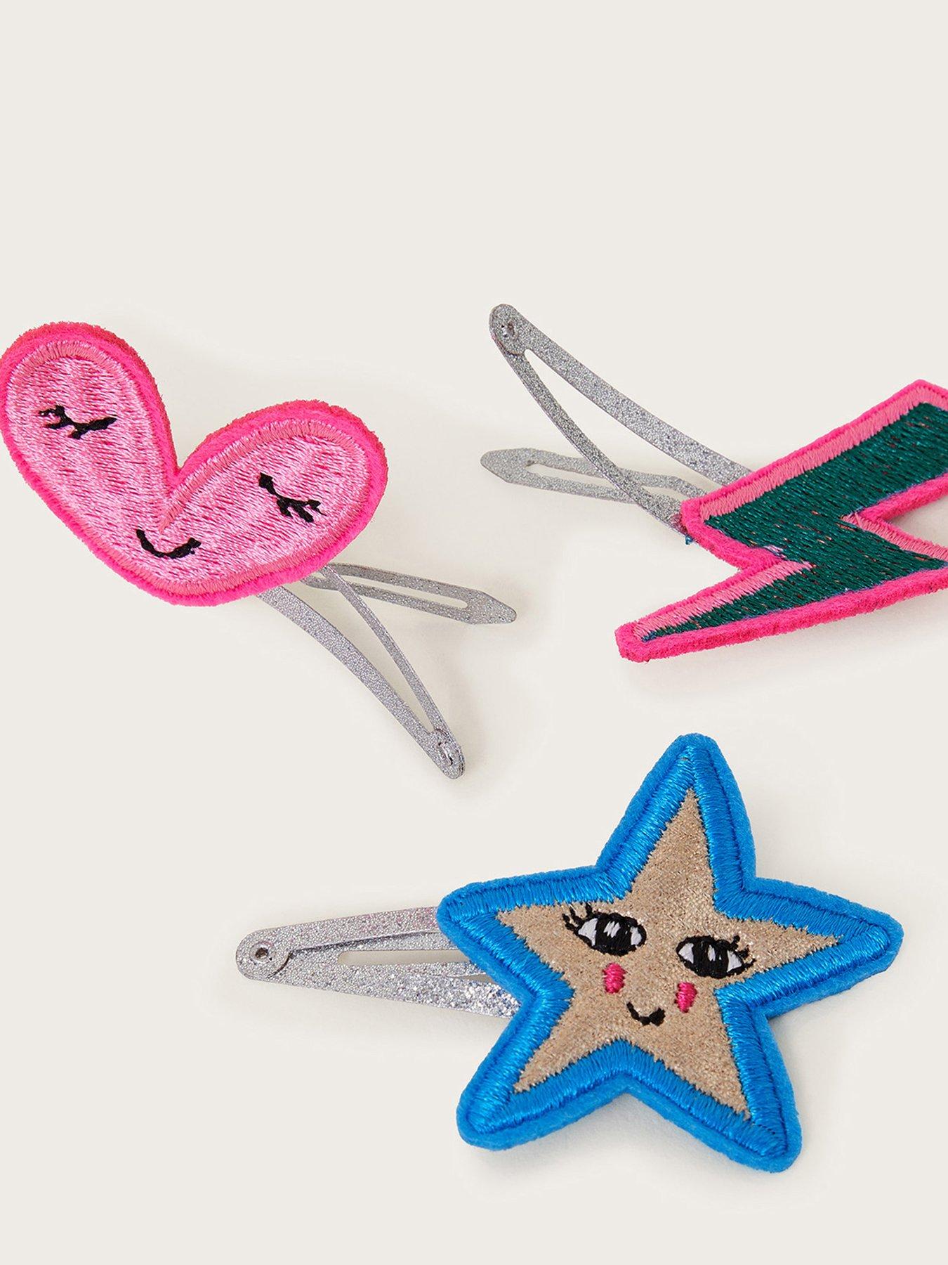 Image 2 of 2 of Monsoon Girls 3 Pack Fun Embellished Hair Clips - Multi