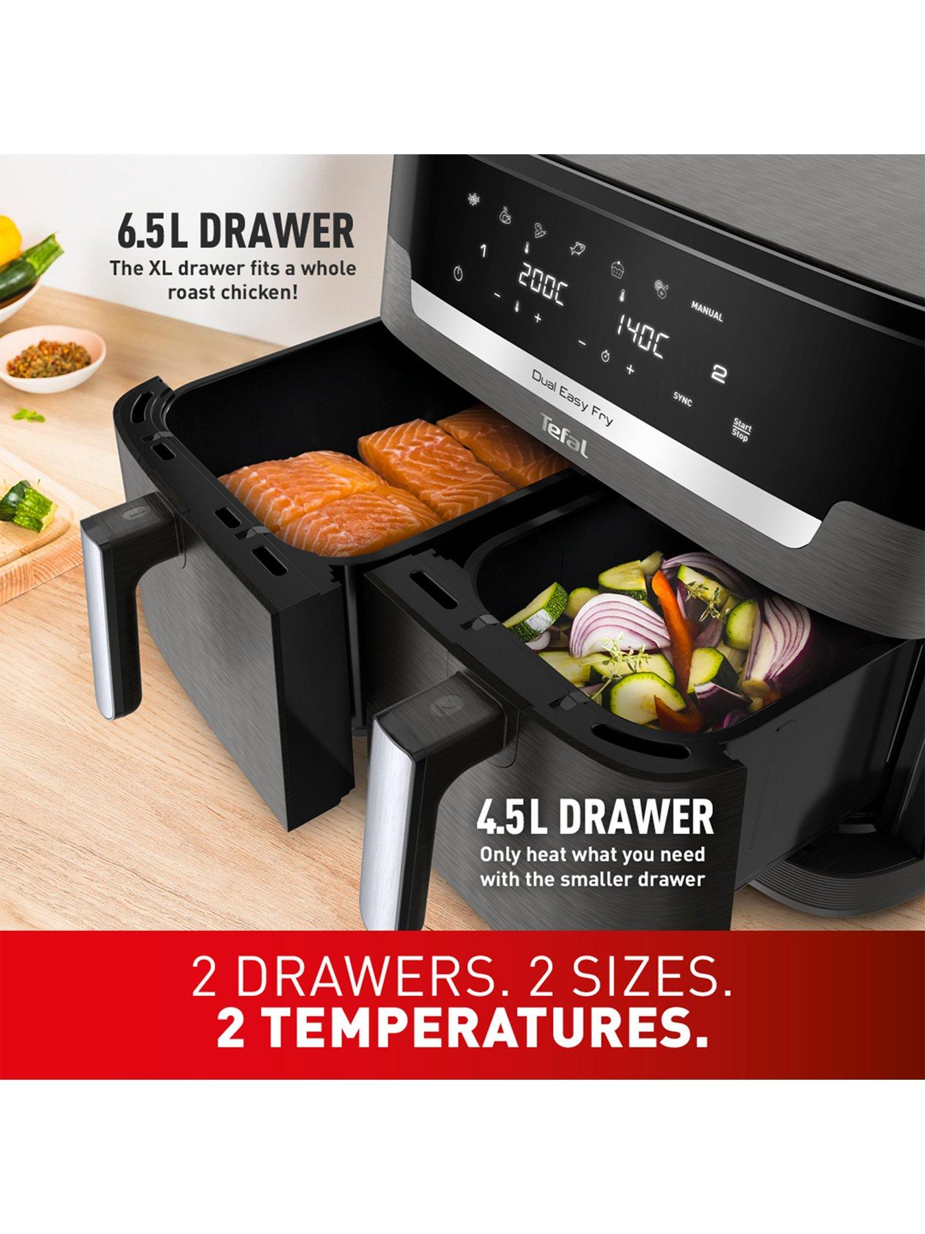 Image 4 of 7 of Tefal Easy Fry XXL Dual Air Fryer, Coal Grey - 11L