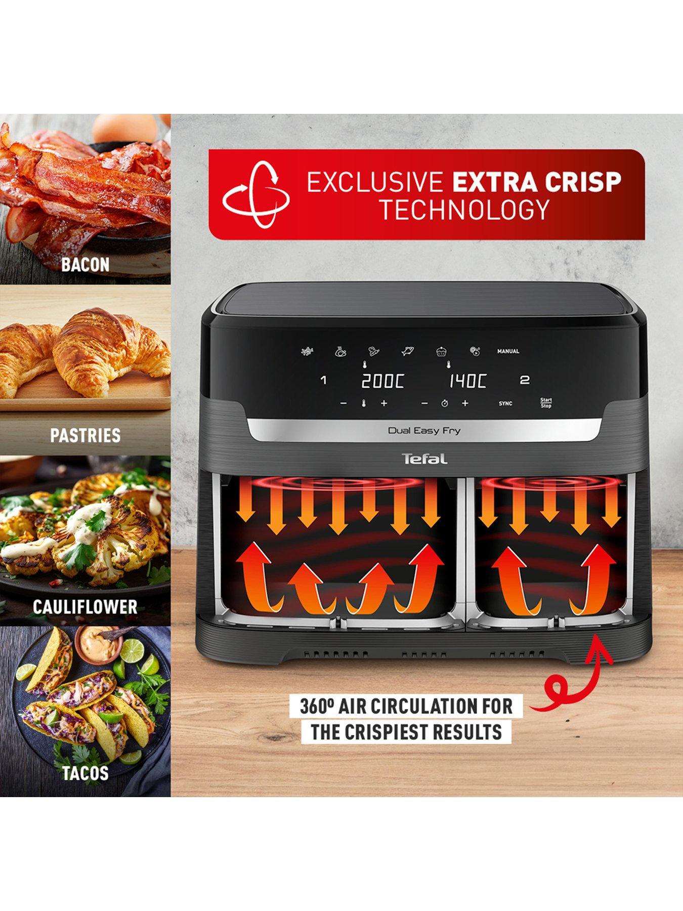 Image 6 of 7 of Tefal Easy Fry XXL Dual Air Fryer, Coal Grey - 11L