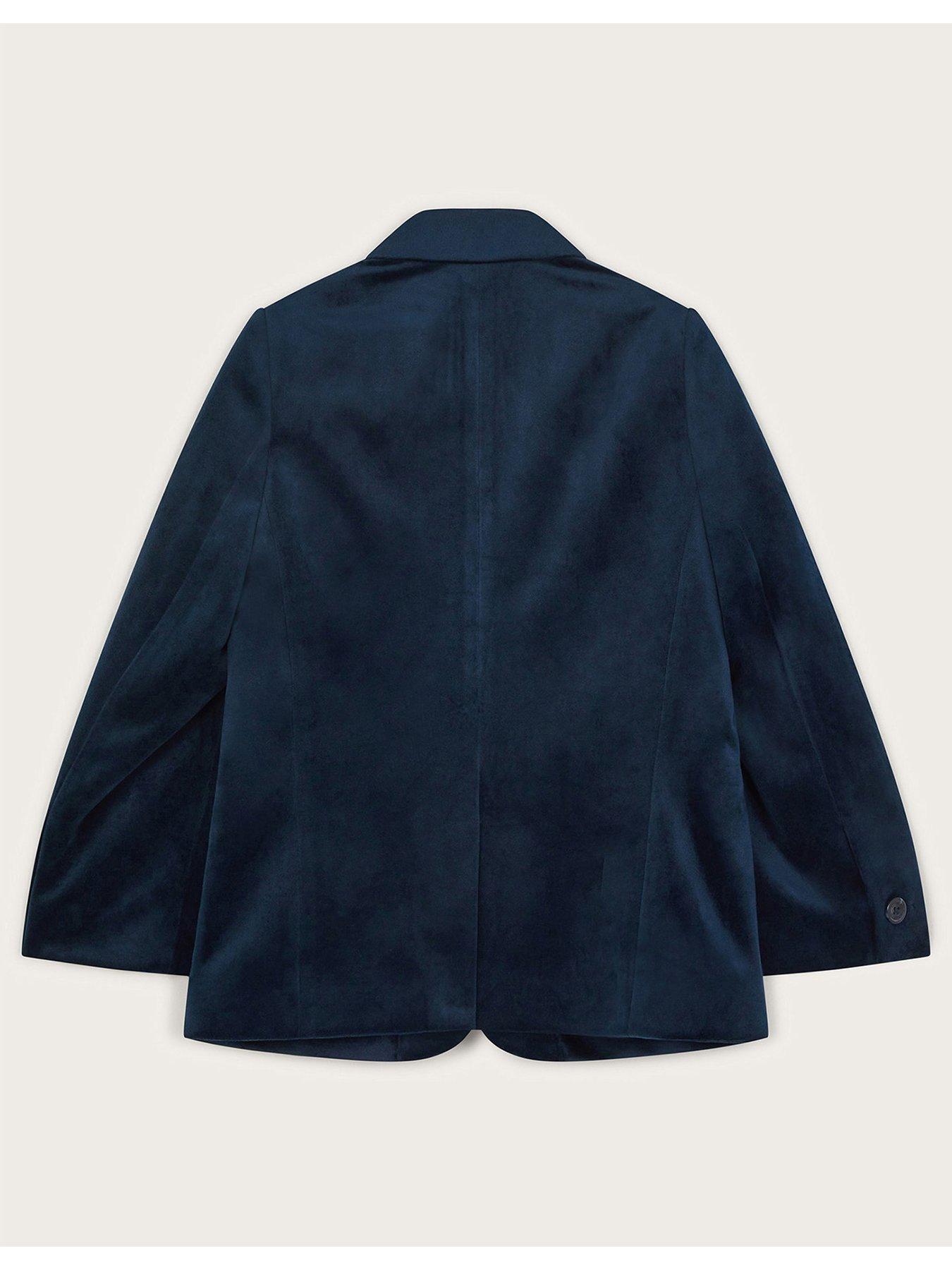 Boys Velvet Blazer Navy