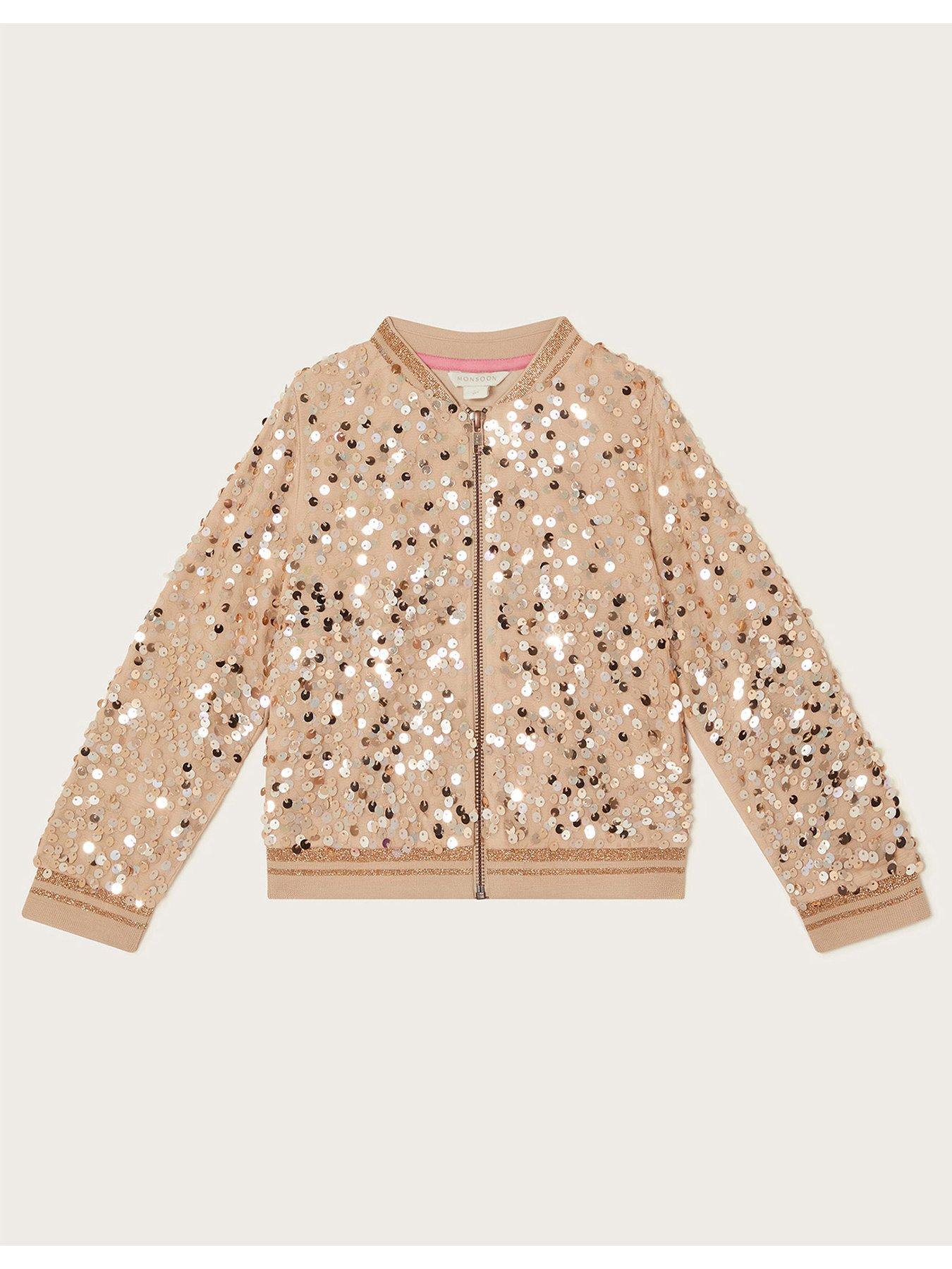 Gold sequin womens jacket best sale