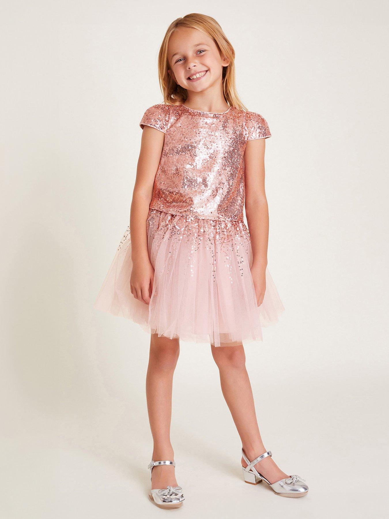 Girls Sequin Top And Tutu Skirt Set Light Pink