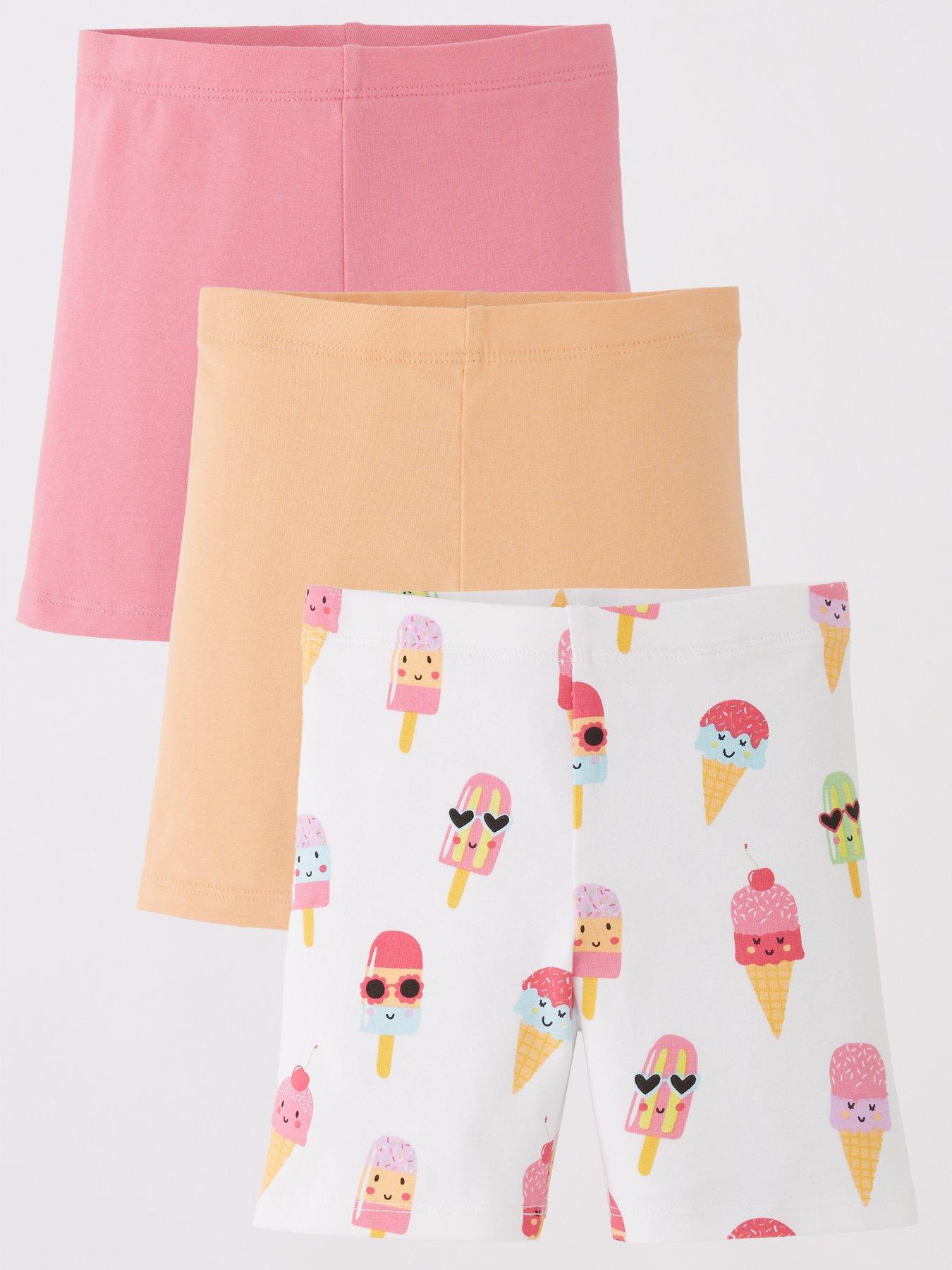 Image 1 of 5 of Mini V by Very Girls Matching Set 3 Pack Ice Cream Cycling Shorts - Multi
