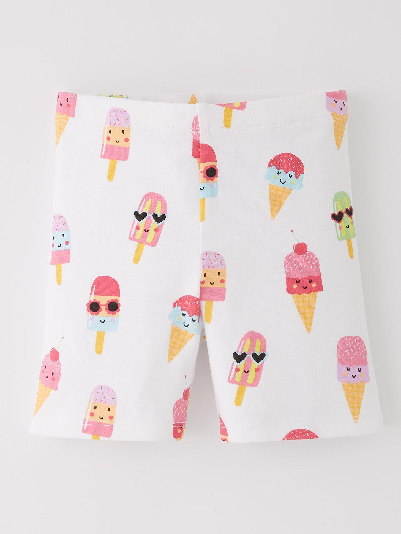 Image 2 of 5 of Mini V by Very Girls Matching Set 3 Pack Ice Cream Cycling Shorts - Multi