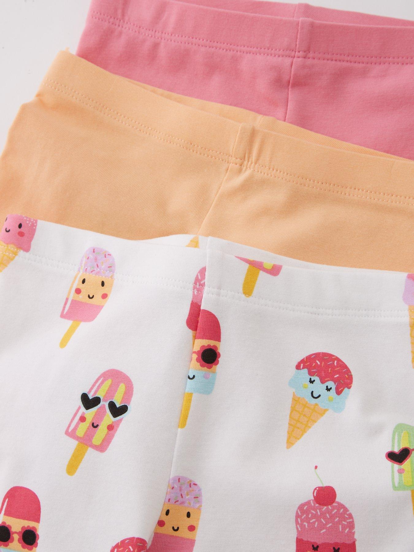 Image 5 of 5 of Mini V by Very Girls Matching Set 3 Pack Ice Cream Cycling Shorts - Multi