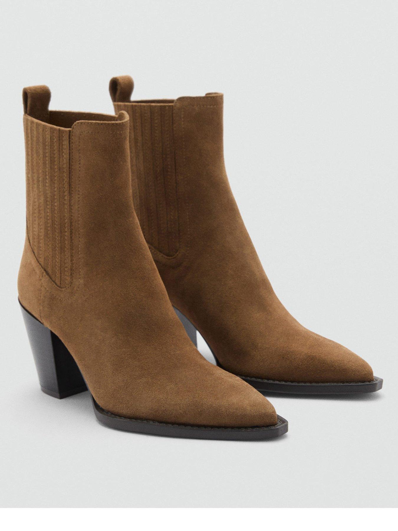 Image 2 of 5 of Mango Western Ankle Boots - Brown