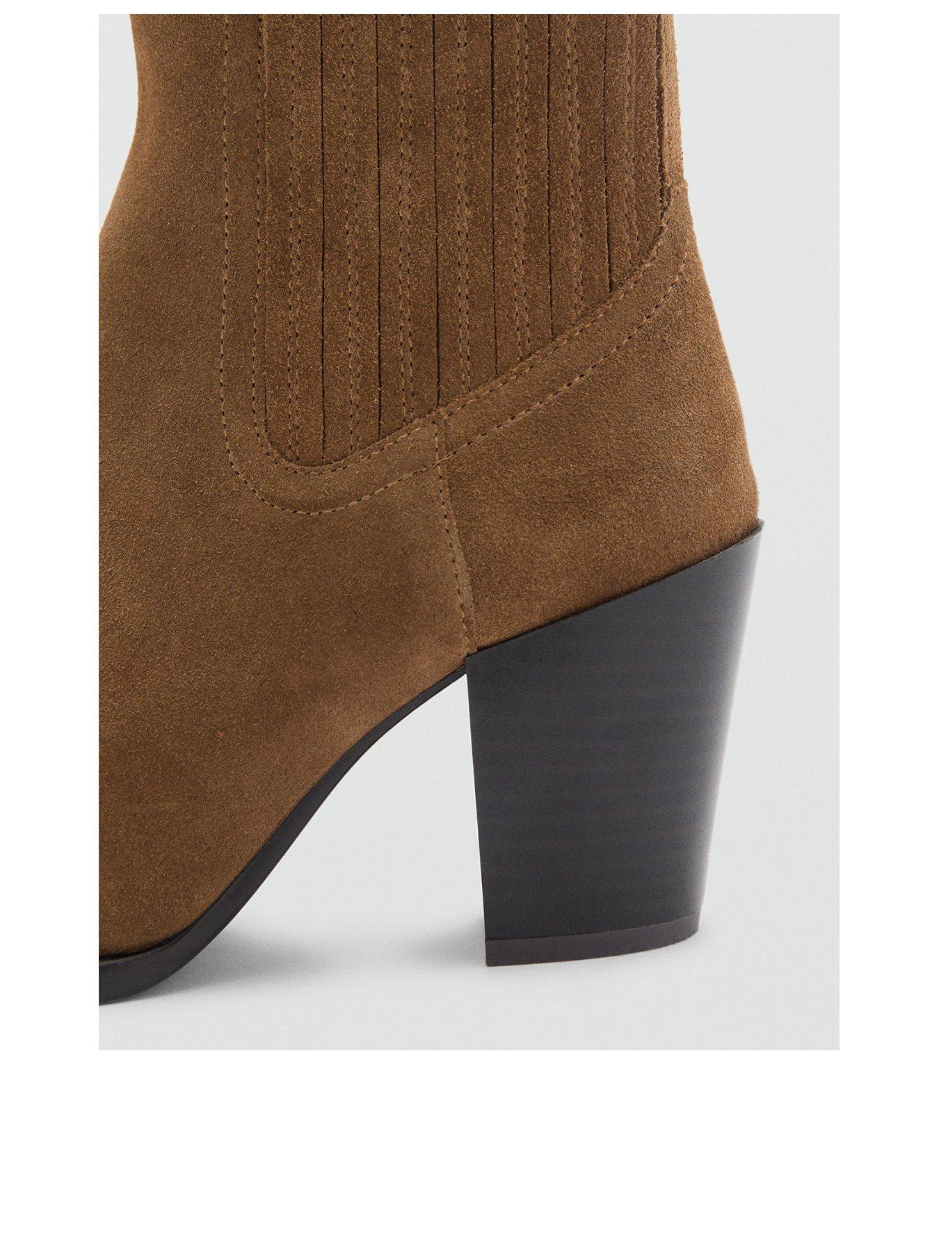 Image 3 of 5 of Mango Western Ankle Boots - Brown