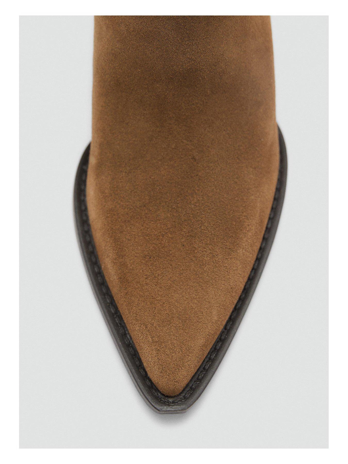Image 4 of 5 of Mango Western Ankle Boots - Brown