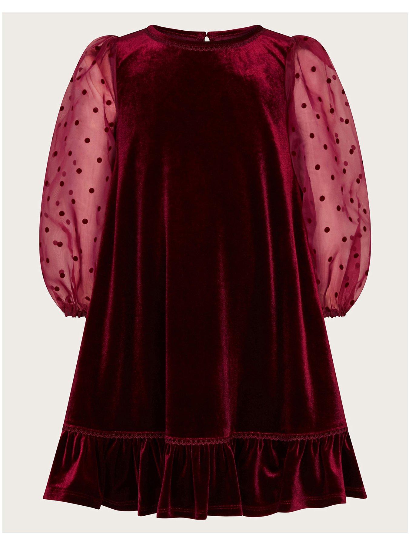 Monsoon red dress girl outlet