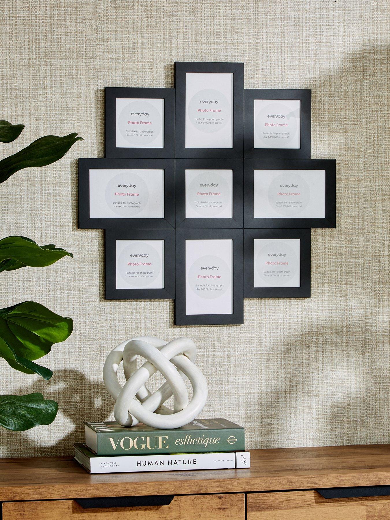 Very Home 9-Photo Cluster Frame in Black – 50 x 50 cm