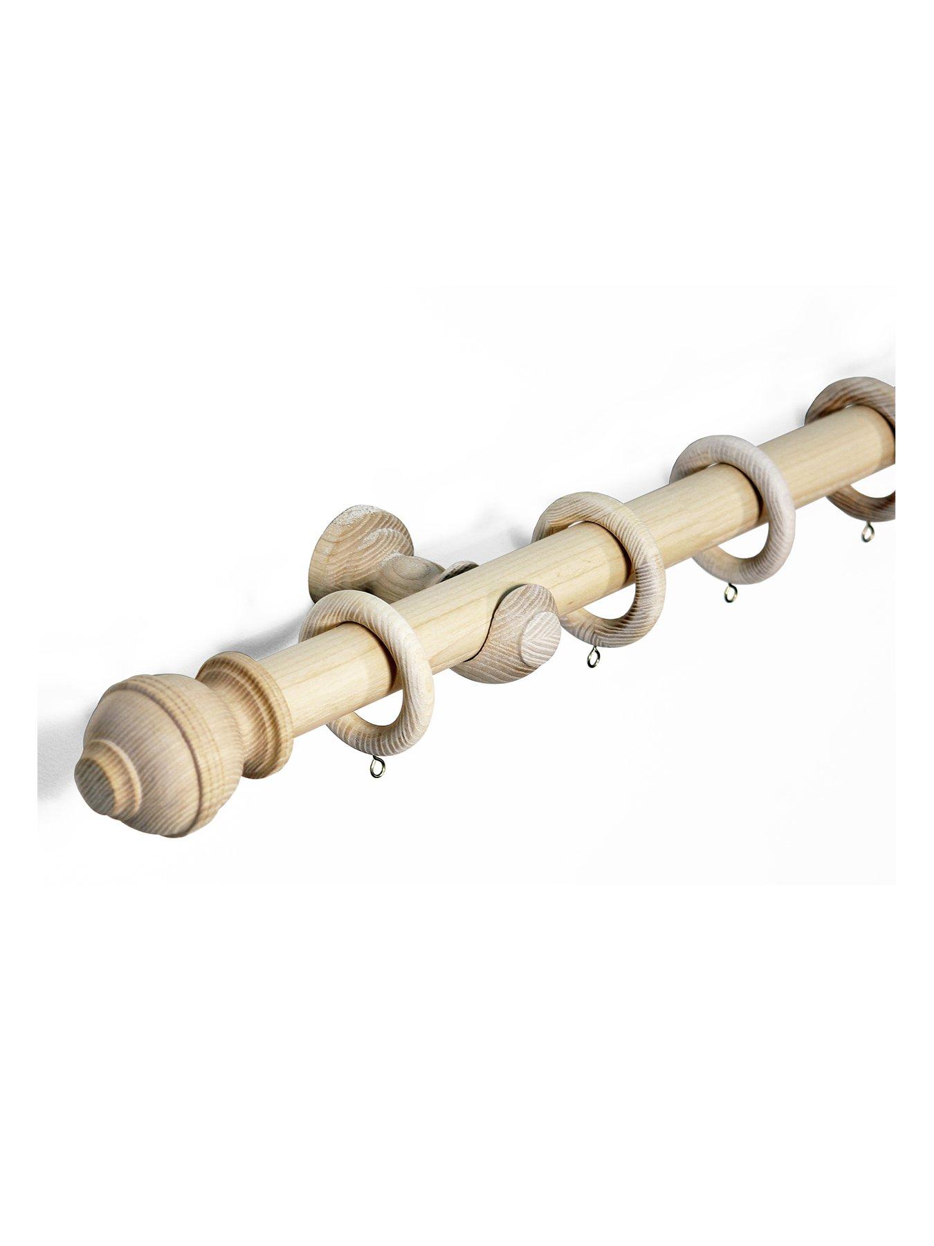 Very Home 33mm Ribbed Ball Wood Curtain Pole 300cm