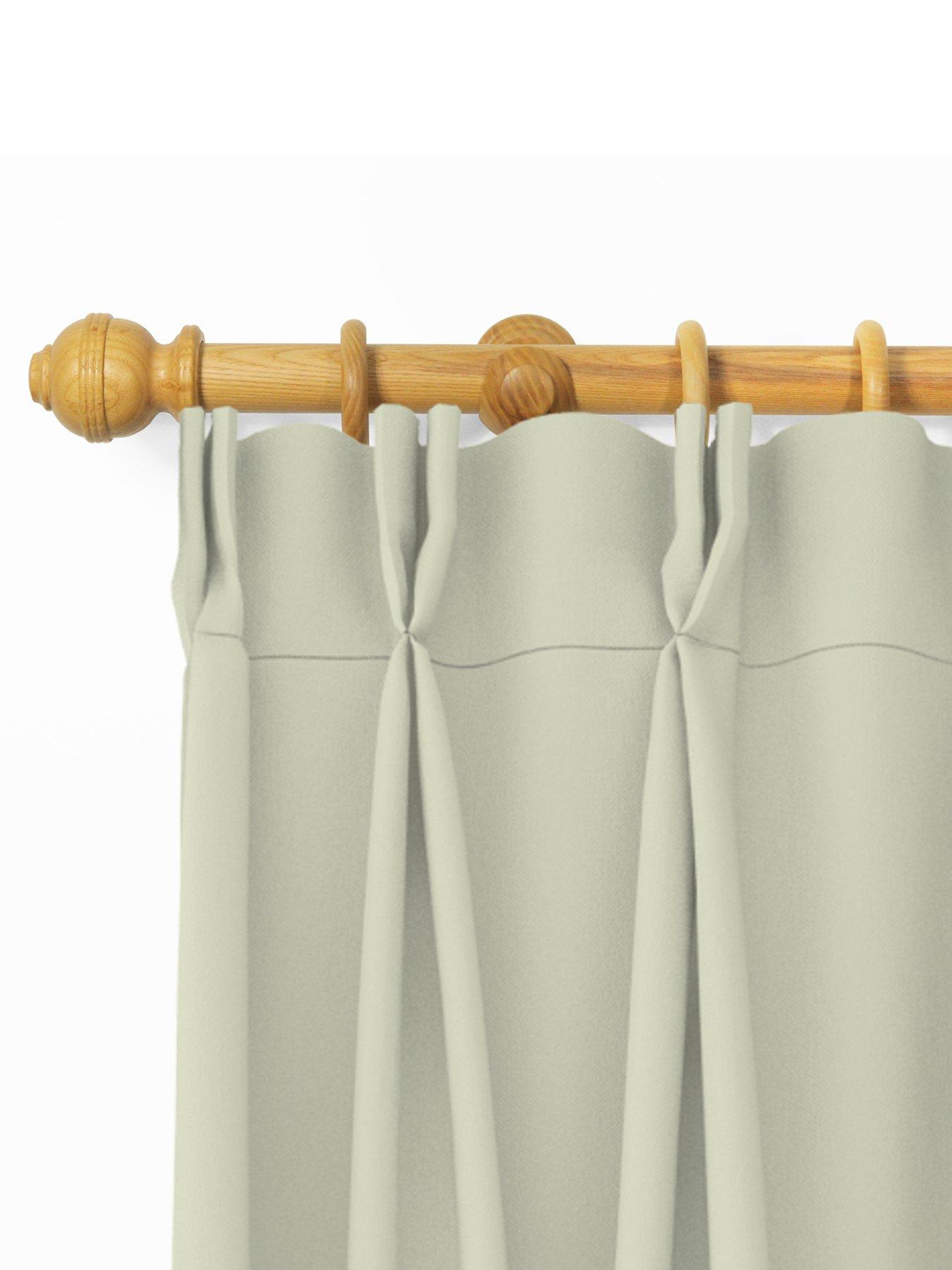 Image 3 of 7 of Very Home 33mm Ribbed Ball Wood Curtain Pole 300cm