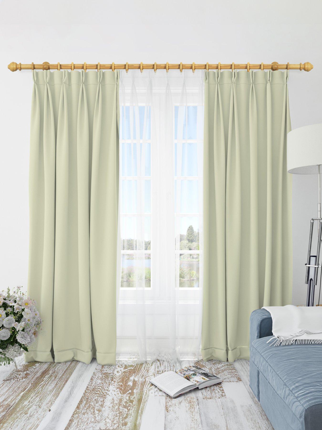 Image 4 of 7 of Very Home 33mm Ribbed Ball Wood Curtain Pole 300cm