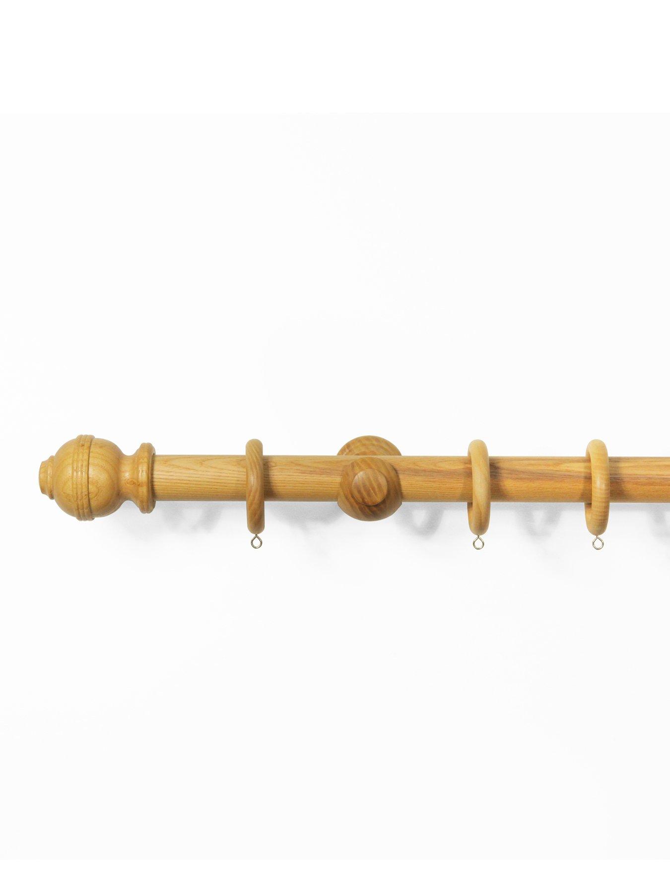 Image 7 of 7 of Very Home 33mm Ribbed Ball Wood Curtain Pole 300cm