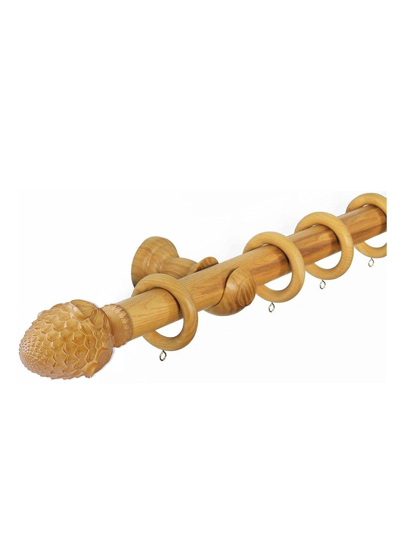 undefined 33mm Artichoke Wood Curtain Pole 120cm